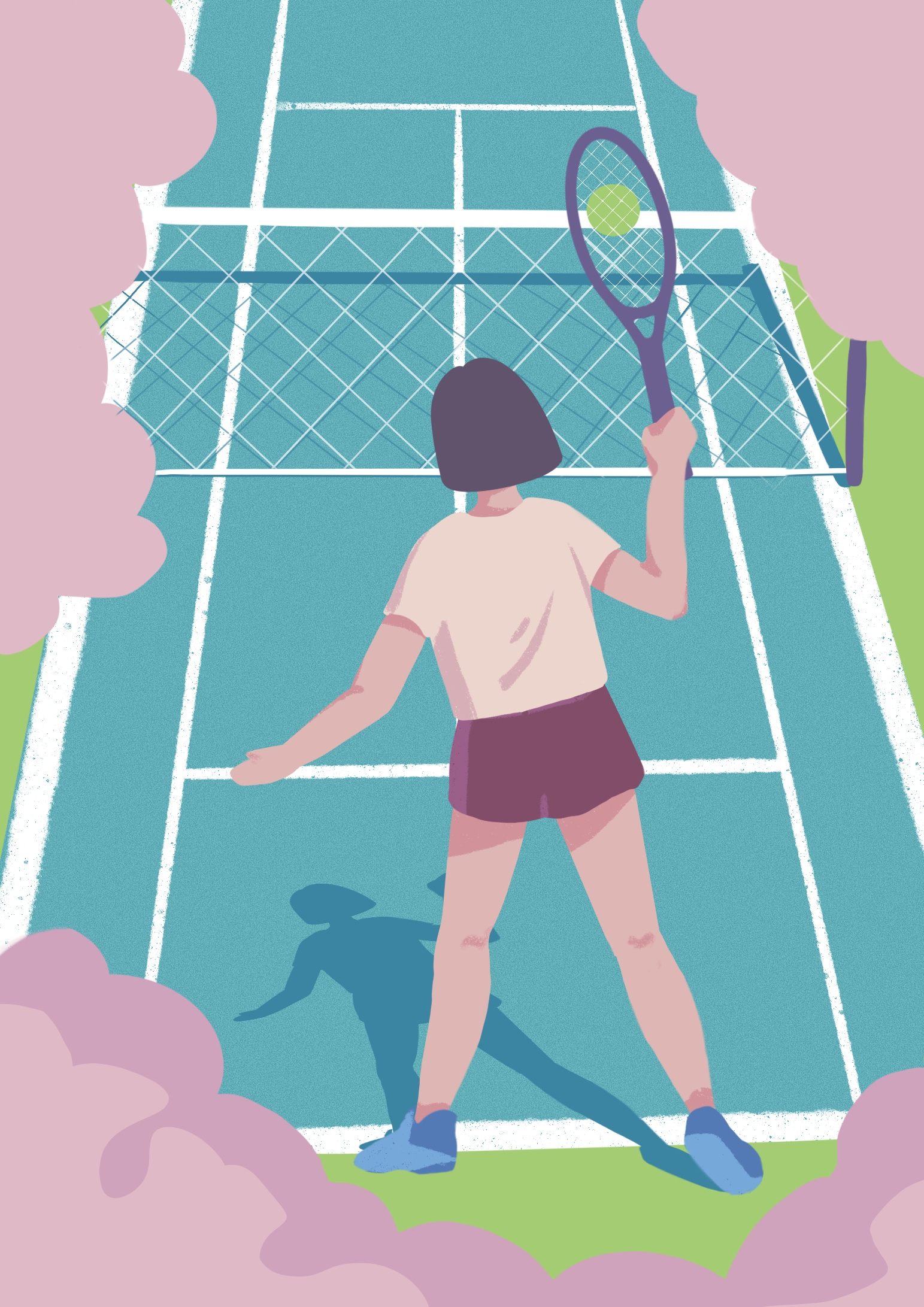 网球 插画  