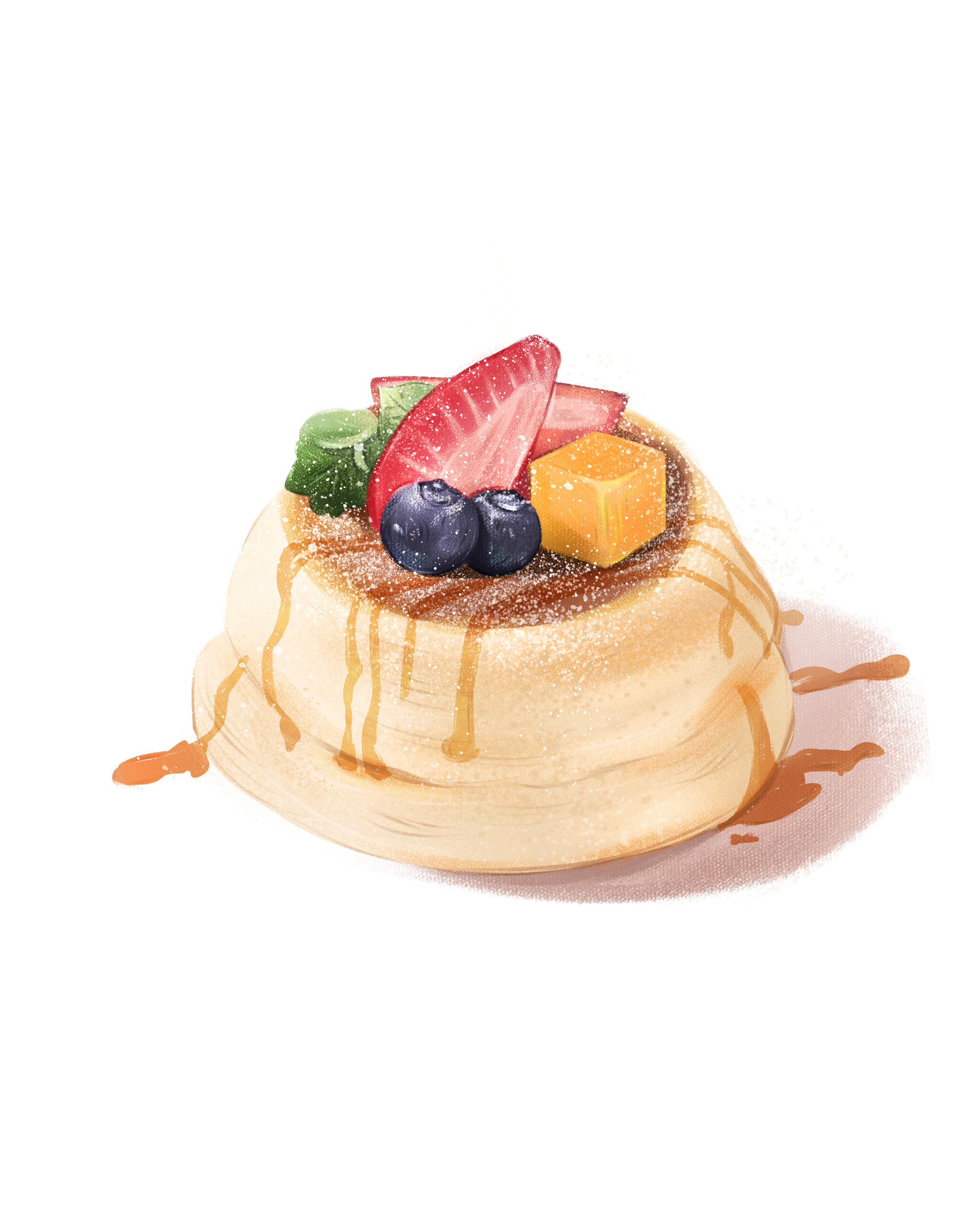 美食插画-舒芙蕾蛋糕