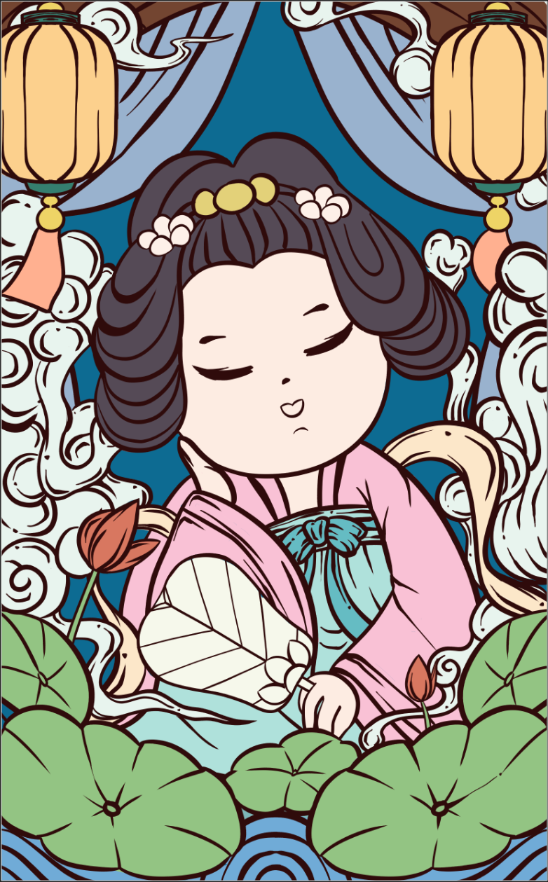 国潮风困困胖仙女 - 迷思豆 - 原创作品 - 视觉中国(shijueme)