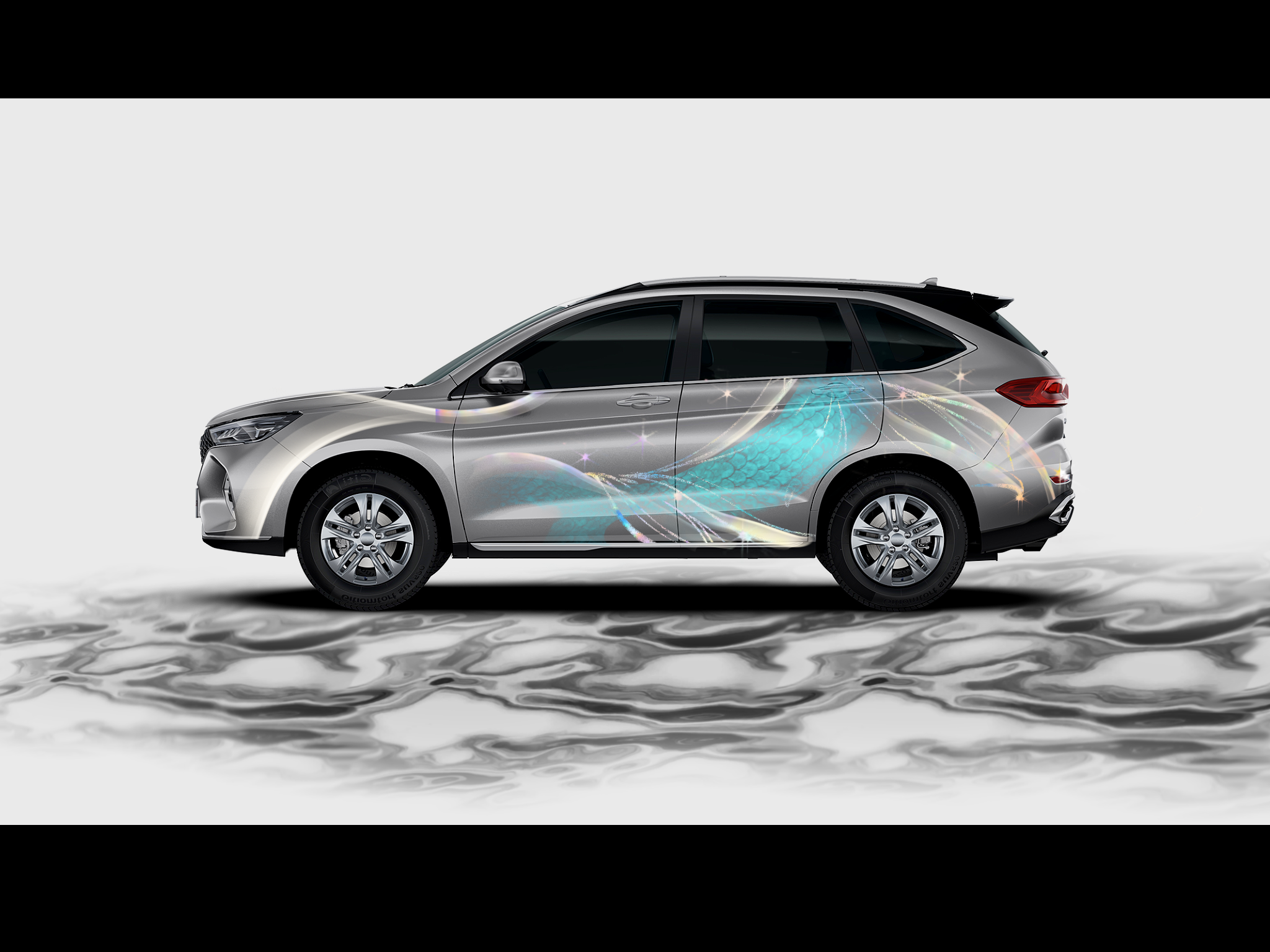 哈弗m6 plus车身涂鸦设计《海中传说》