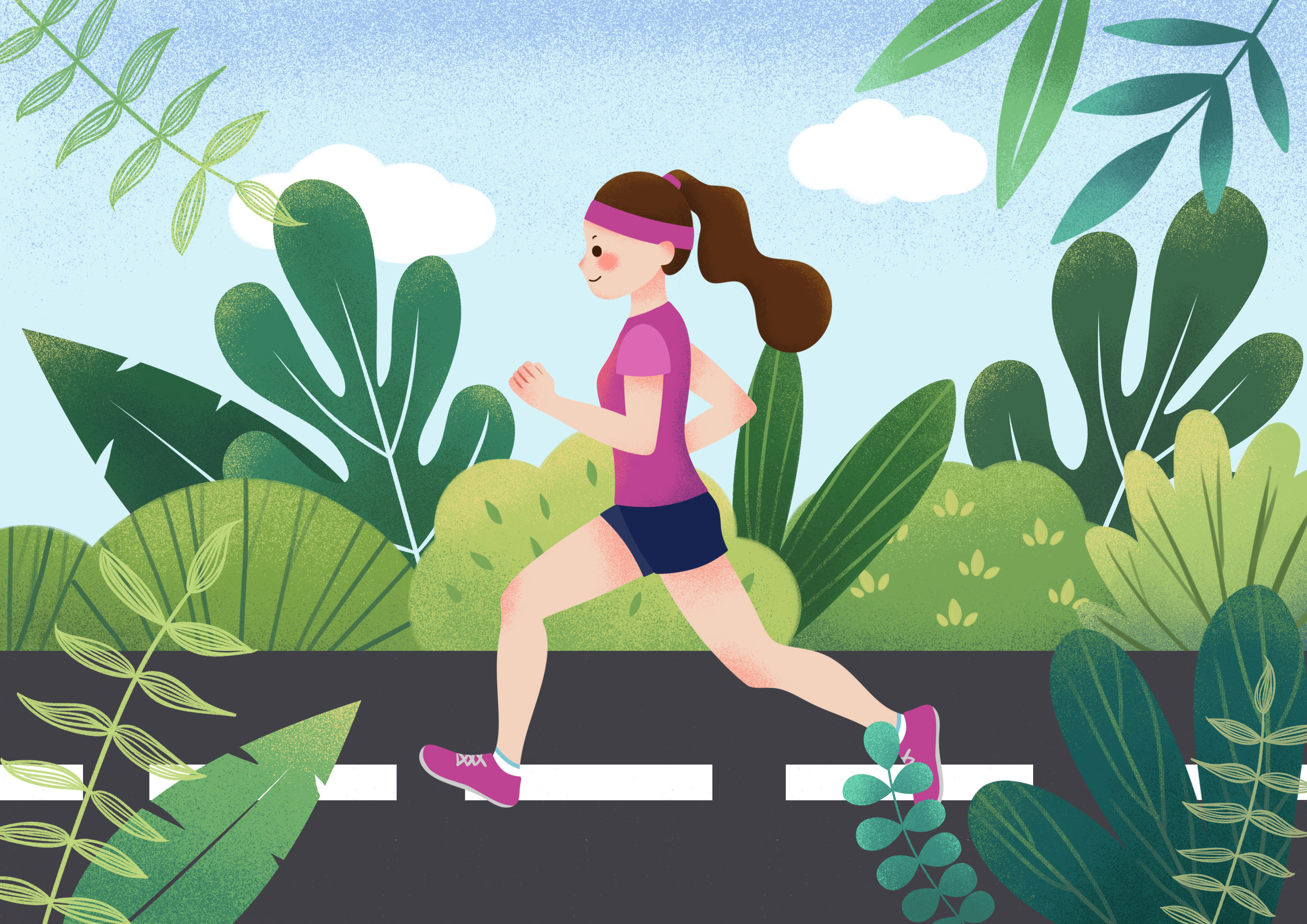 跑步运动的女孩