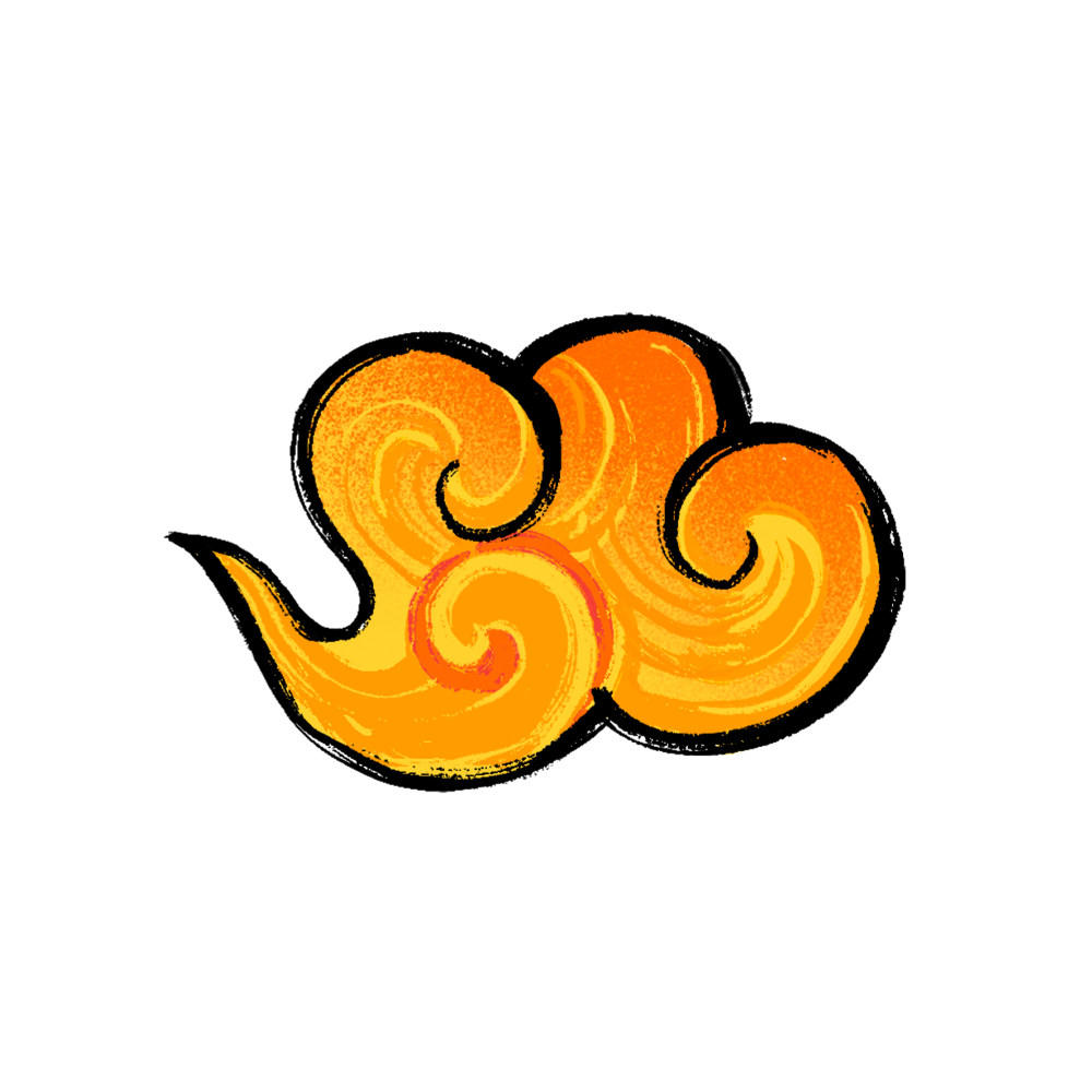 手绘祥云插图