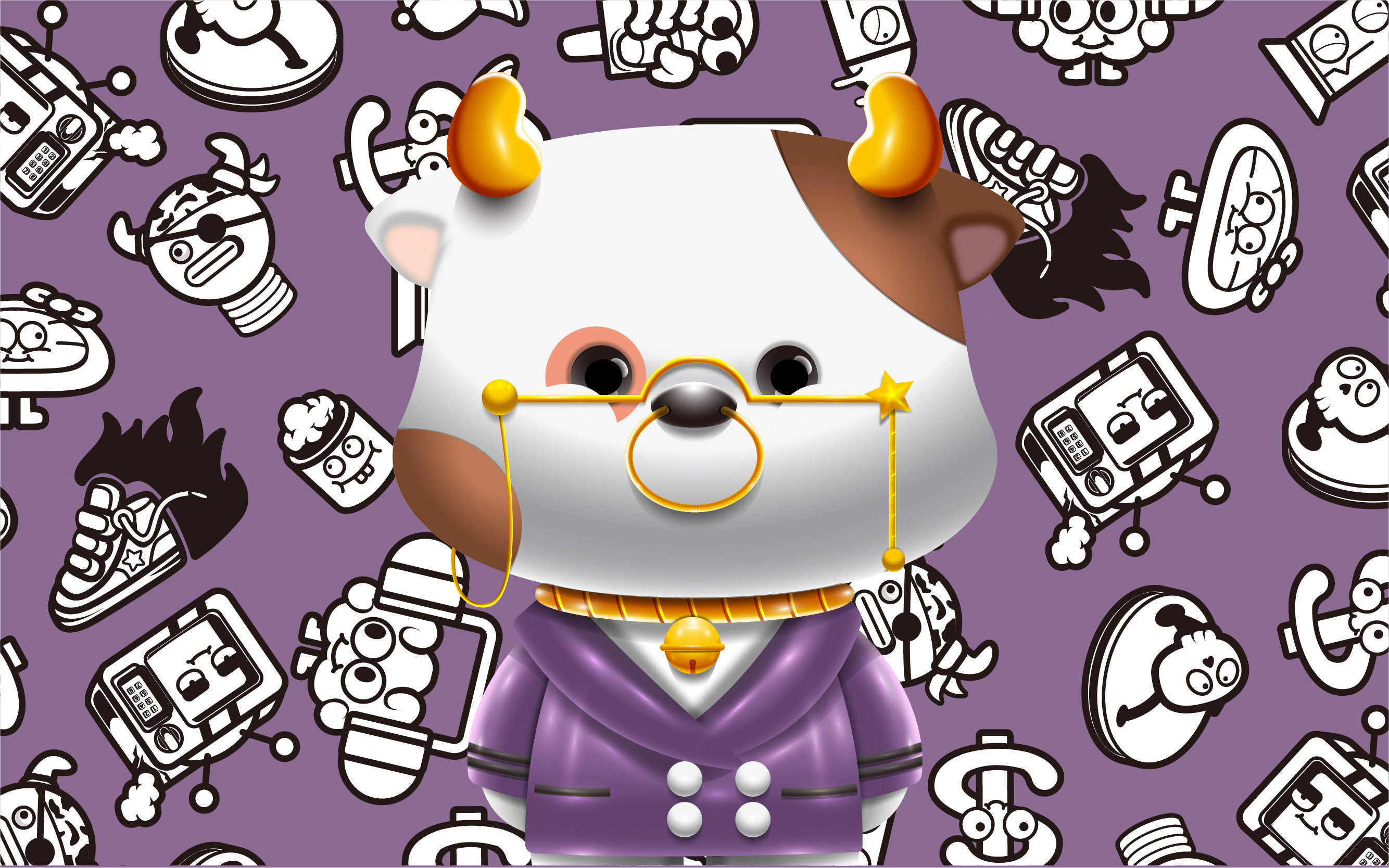 牛年ip卡通形象创作萌萌和元宝