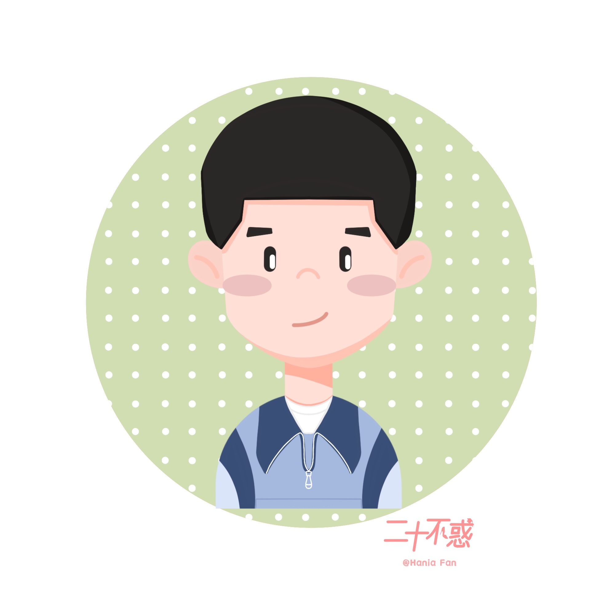 扁平矢量可爱人物头像系列|二十不惑