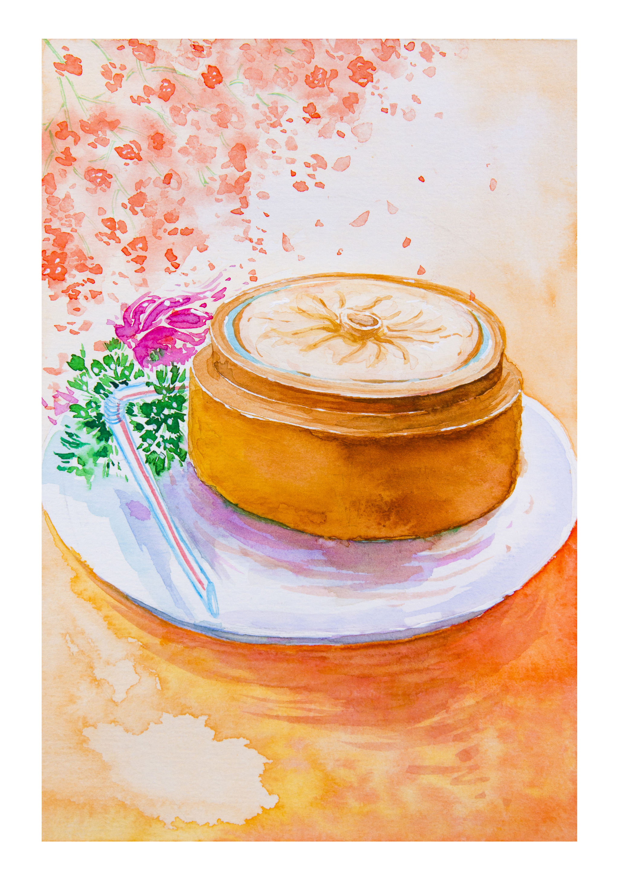 扬州美食 水彩作品