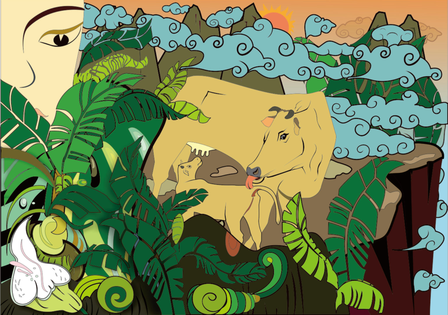 插画设计,苗族文化