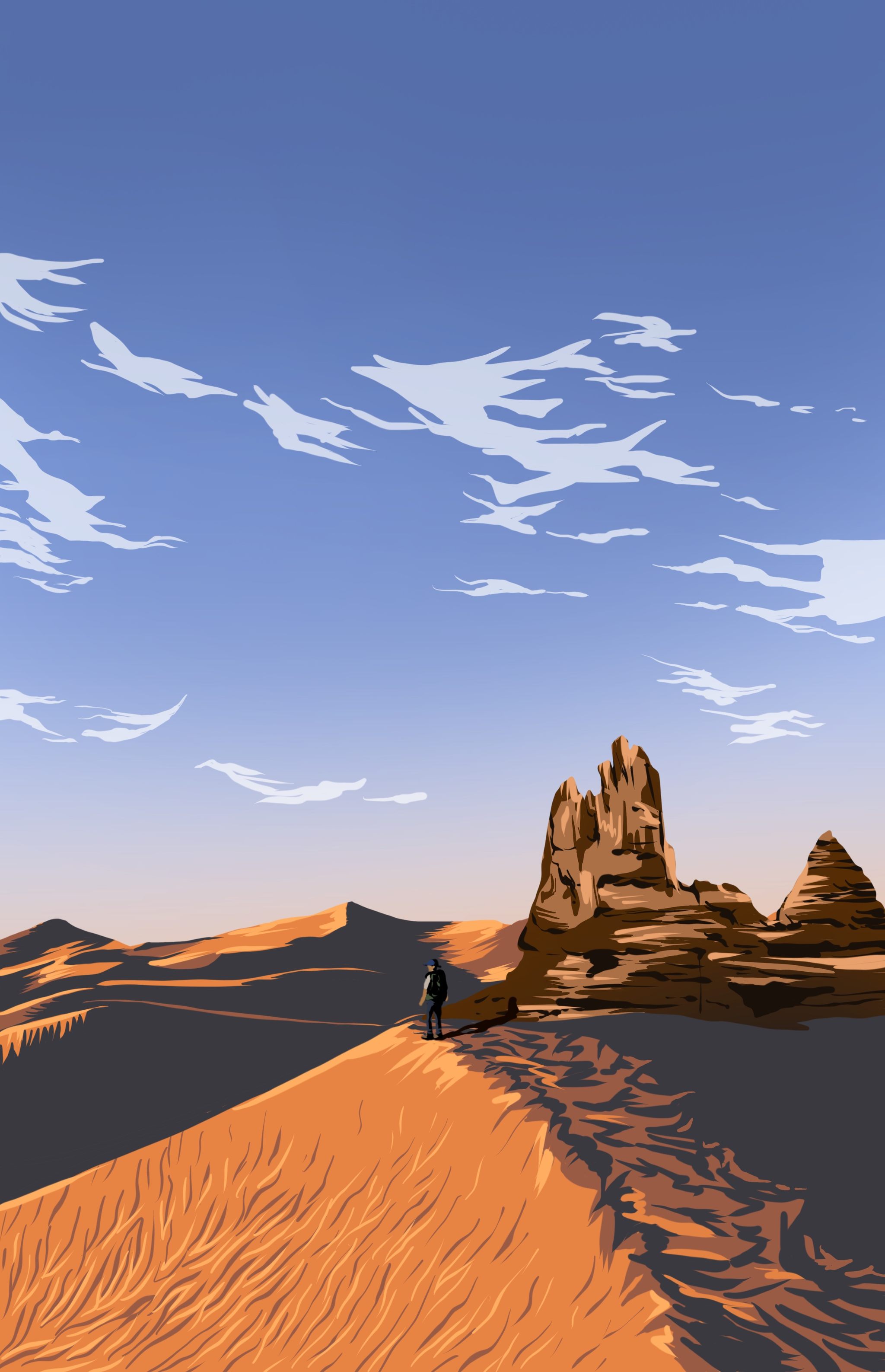 最近的扁平风景插画