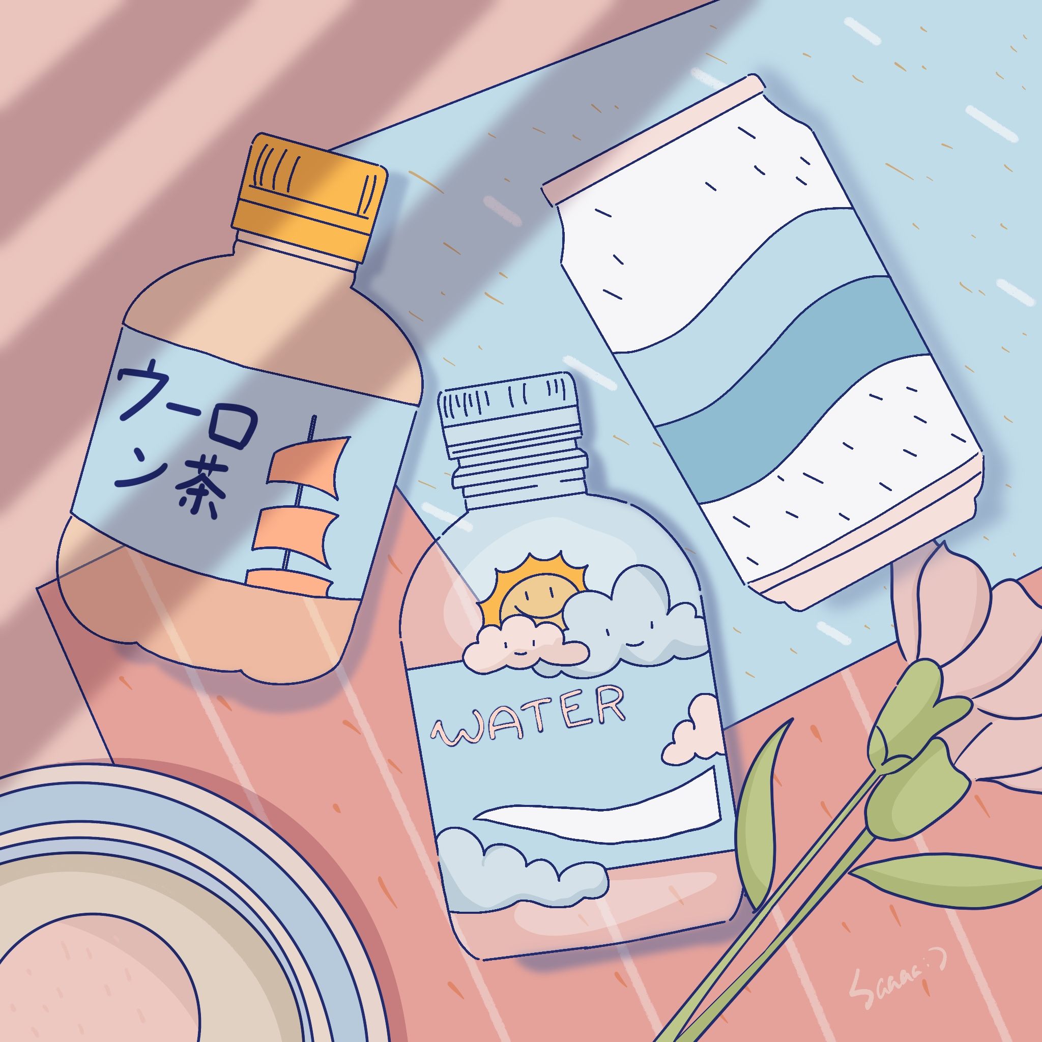 矿泉水和乌龙茶 - saaaaa:) - 原创作品 - 视觉中国(shijueme)