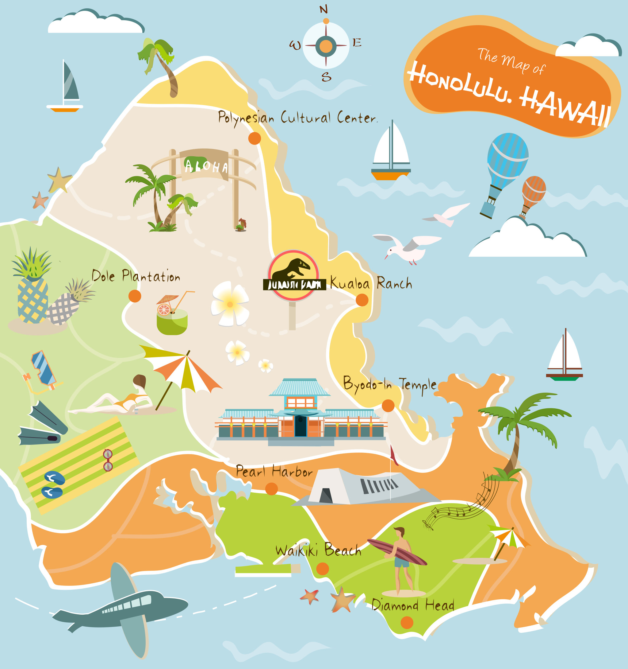 火奴鲁鲁旅行地图