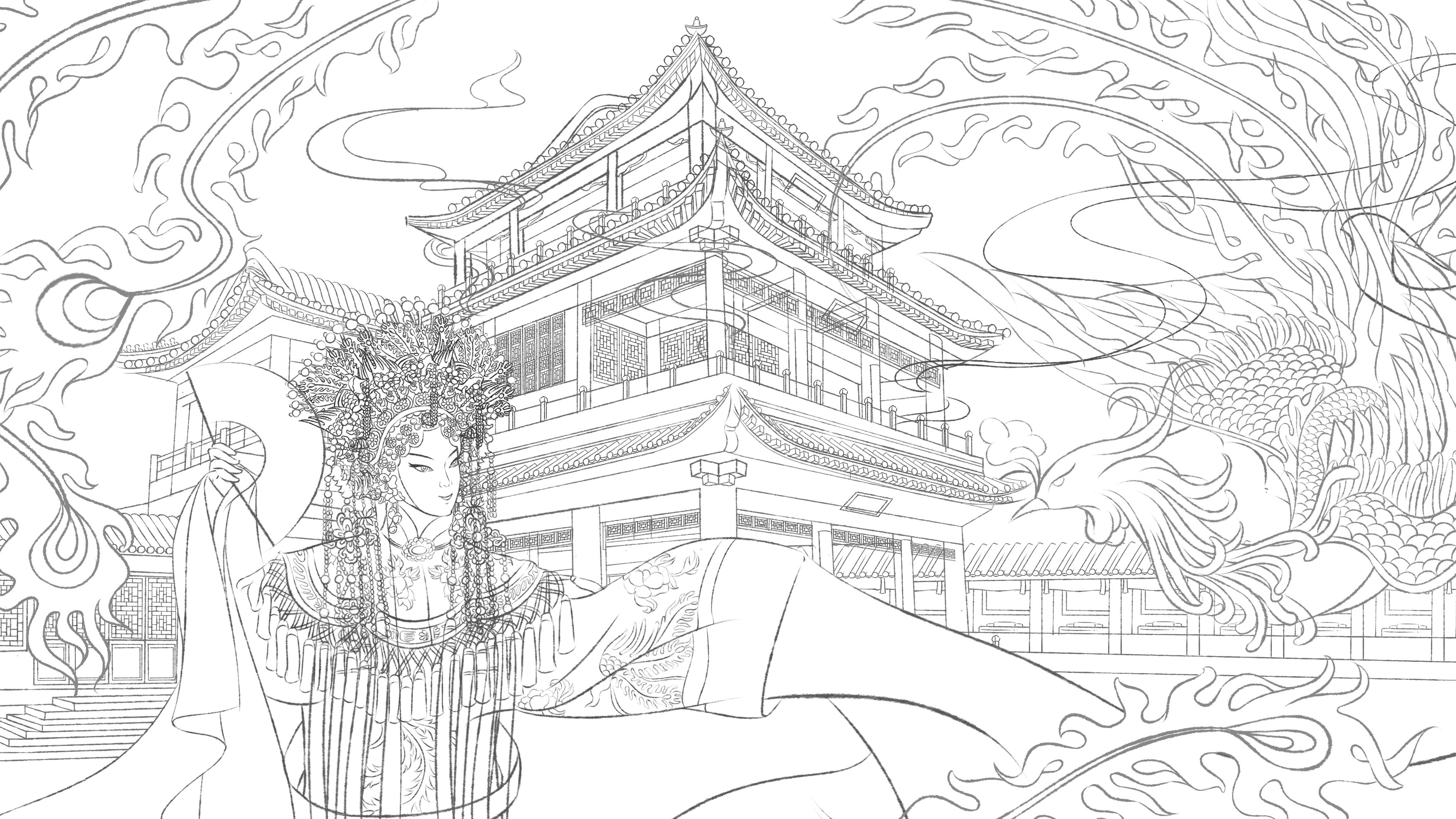 超画北京——《京韵德和》德和园大戏楼插画设计