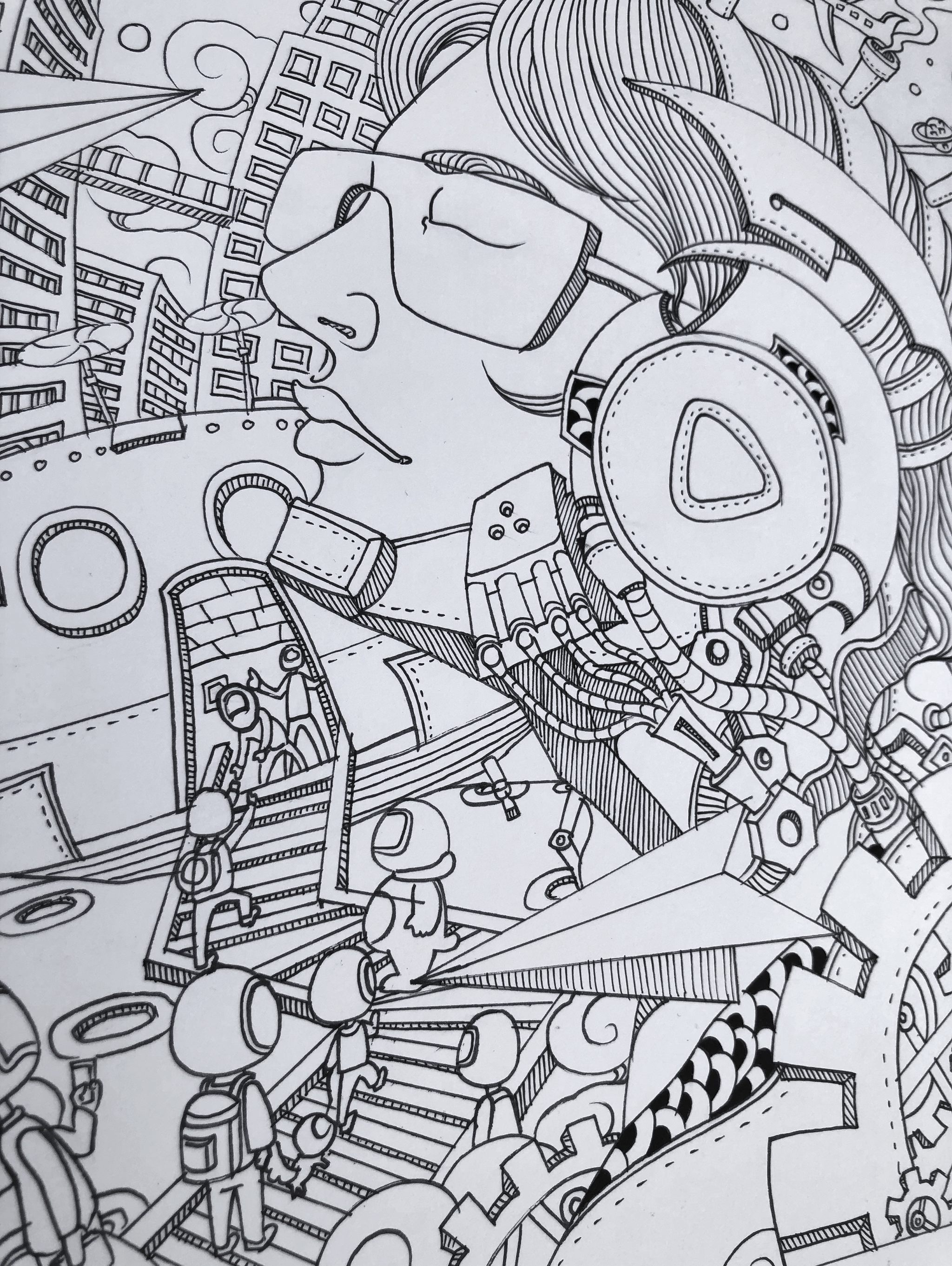 原创马克笔手绘插画作品-《科技时代》 - 立里手绘 - 原创作品 - 视觉