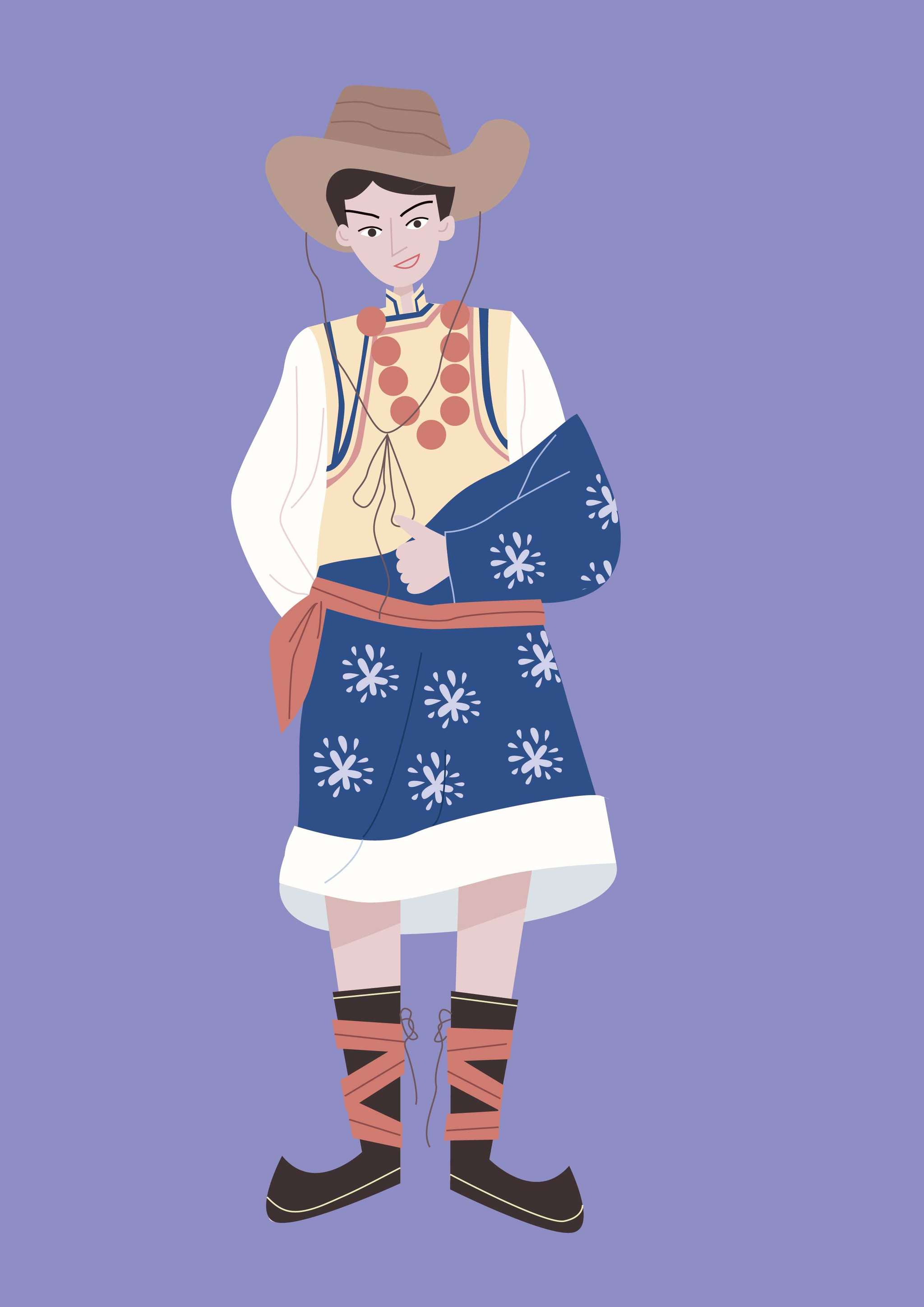 藏族服饰系列插画