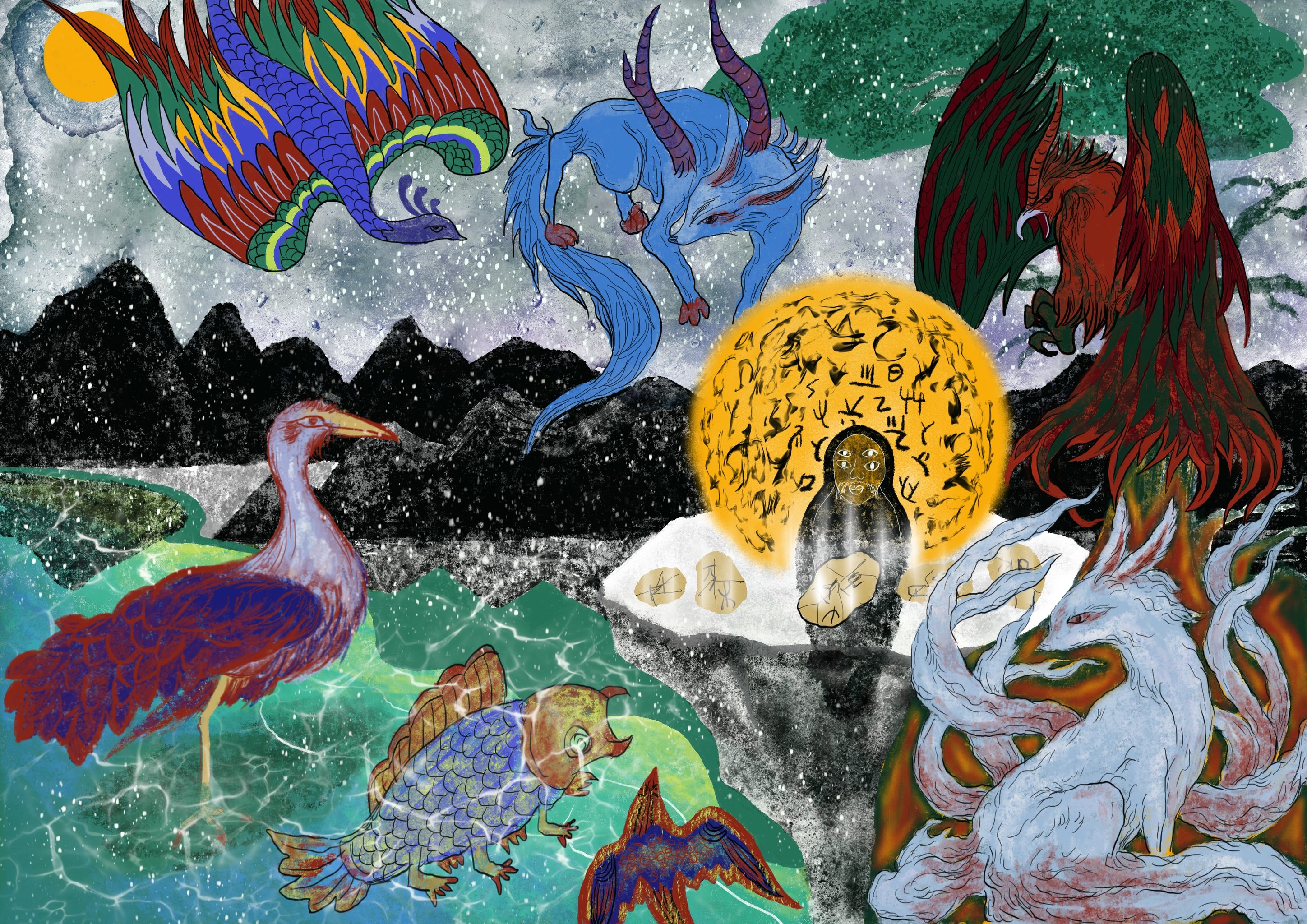 插画  - 其他绘画 |   上传时间: 2020-09-27 07:45 传闻仓颉造字,天