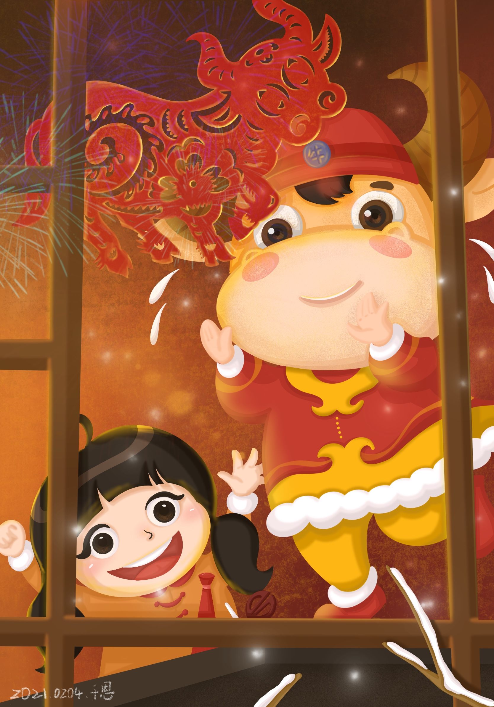 牛年插画 插画  - 其他绘画 |   上传时间: 2021-02-04 16:41 为ta点