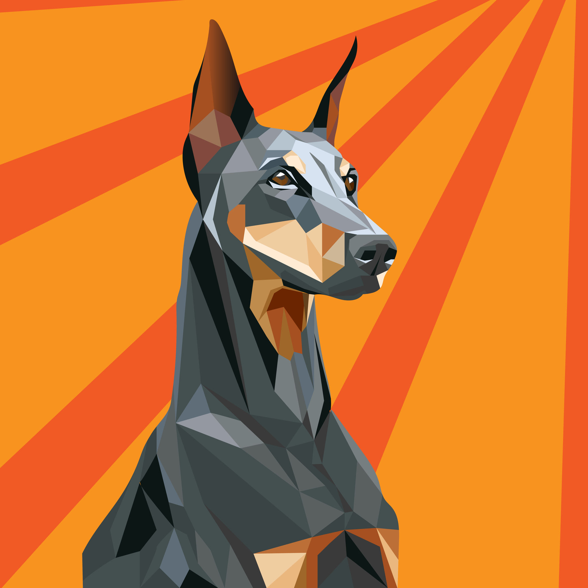 lowpoly风格德牧 - namiviolet - 原创作品 - 视觉中国(shijueme)