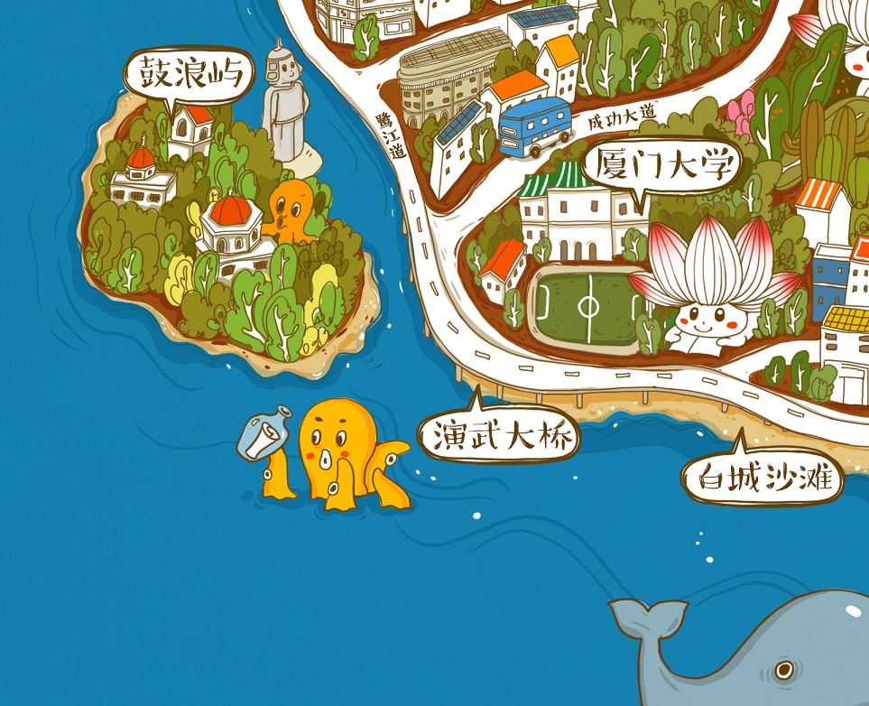 厦门手绘地图 - 插画师啊弟大人 - 原创作品 - 视觉中国(shijueme)