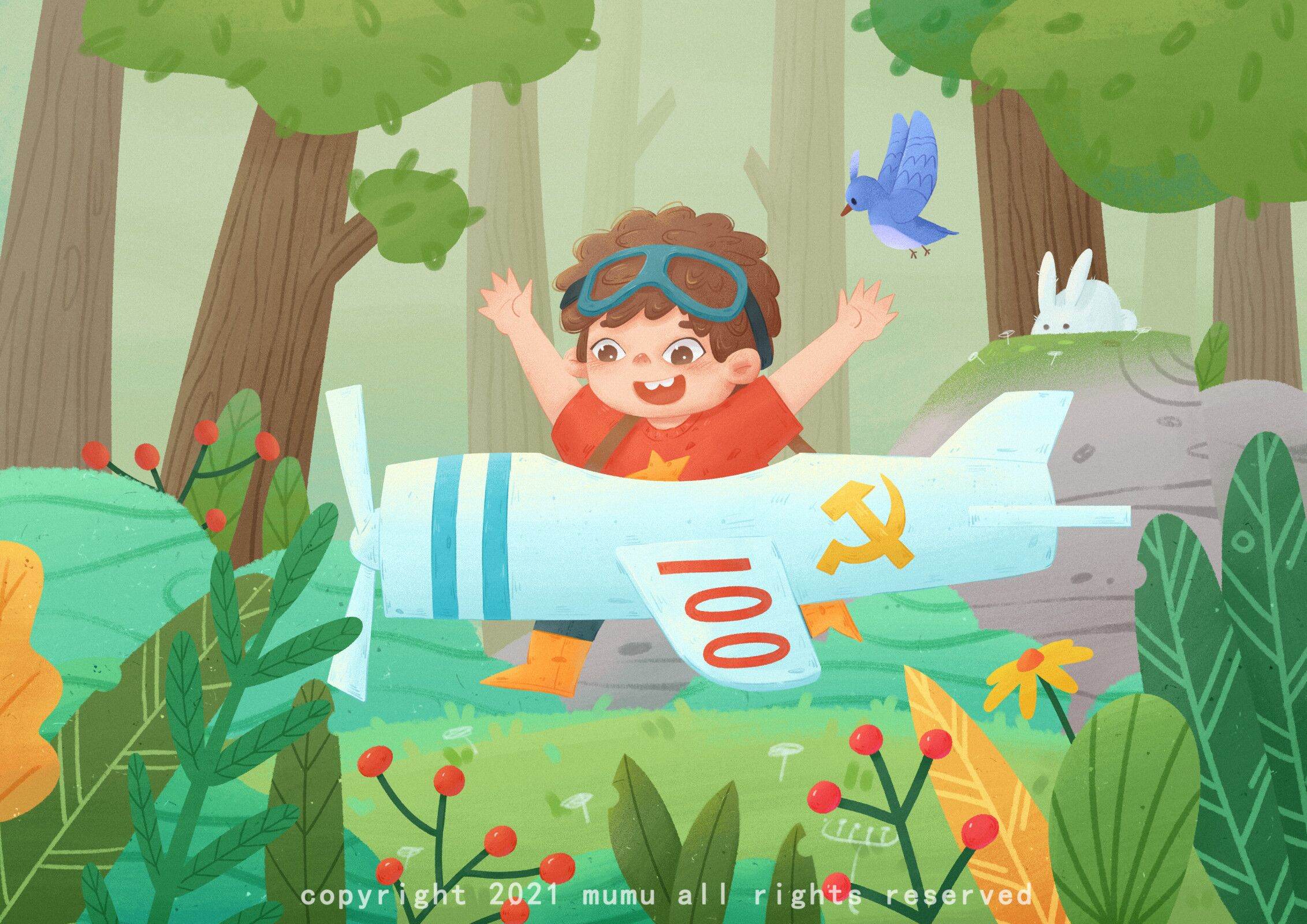 81建党节儿童插画 - mumu林子. - 原创作品 - 视觉中国(shijueme)