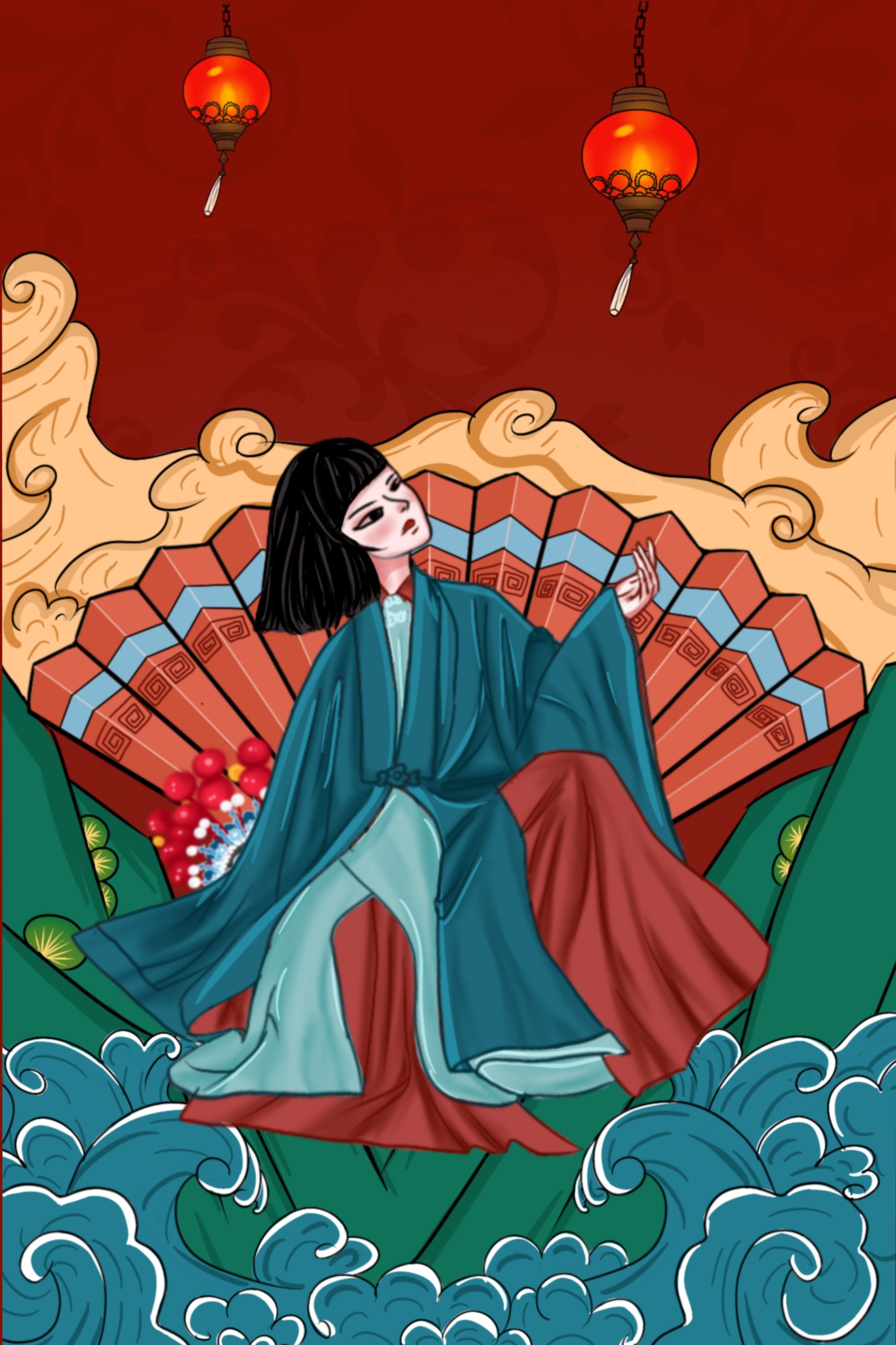 手绘插画国风作品集