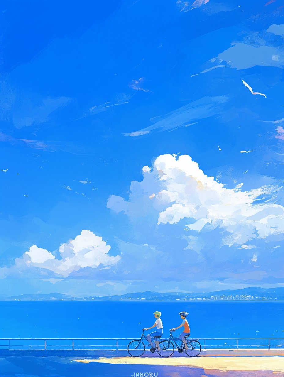 夏日扁平清爽海报背景图