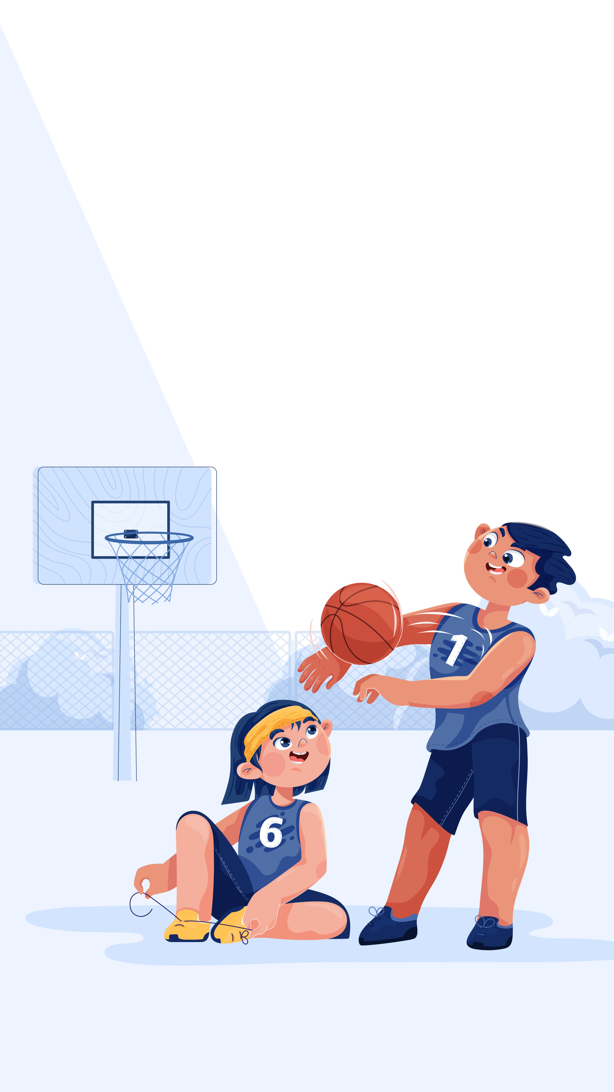 儿童篮球主题人物插图
