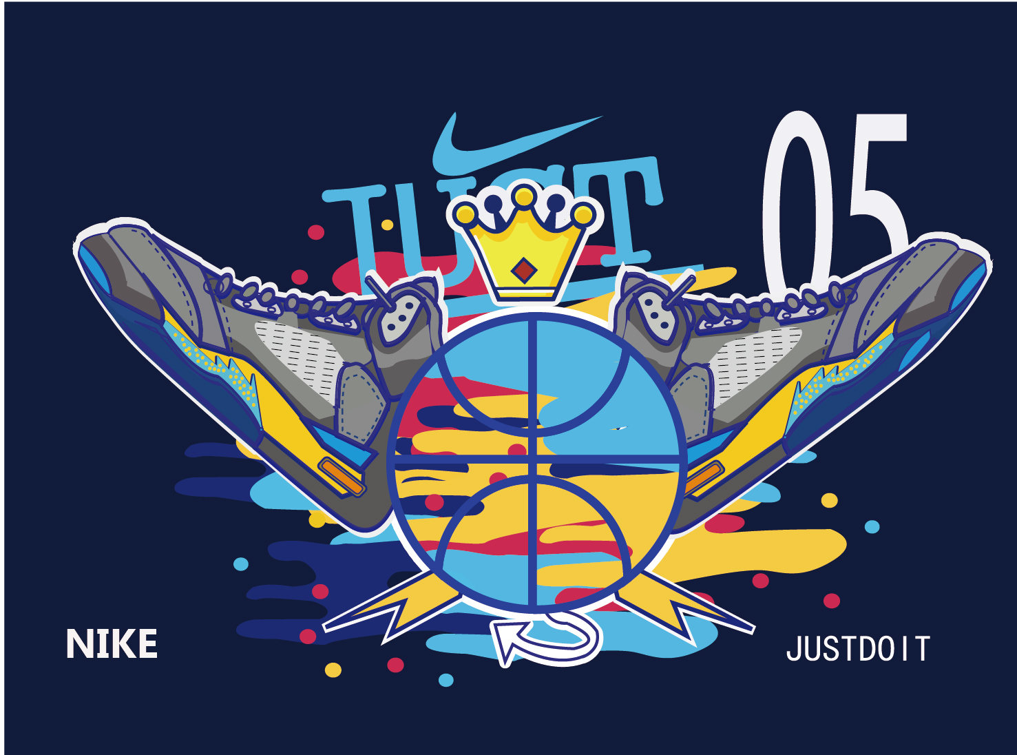 运动品牌海报创意插画