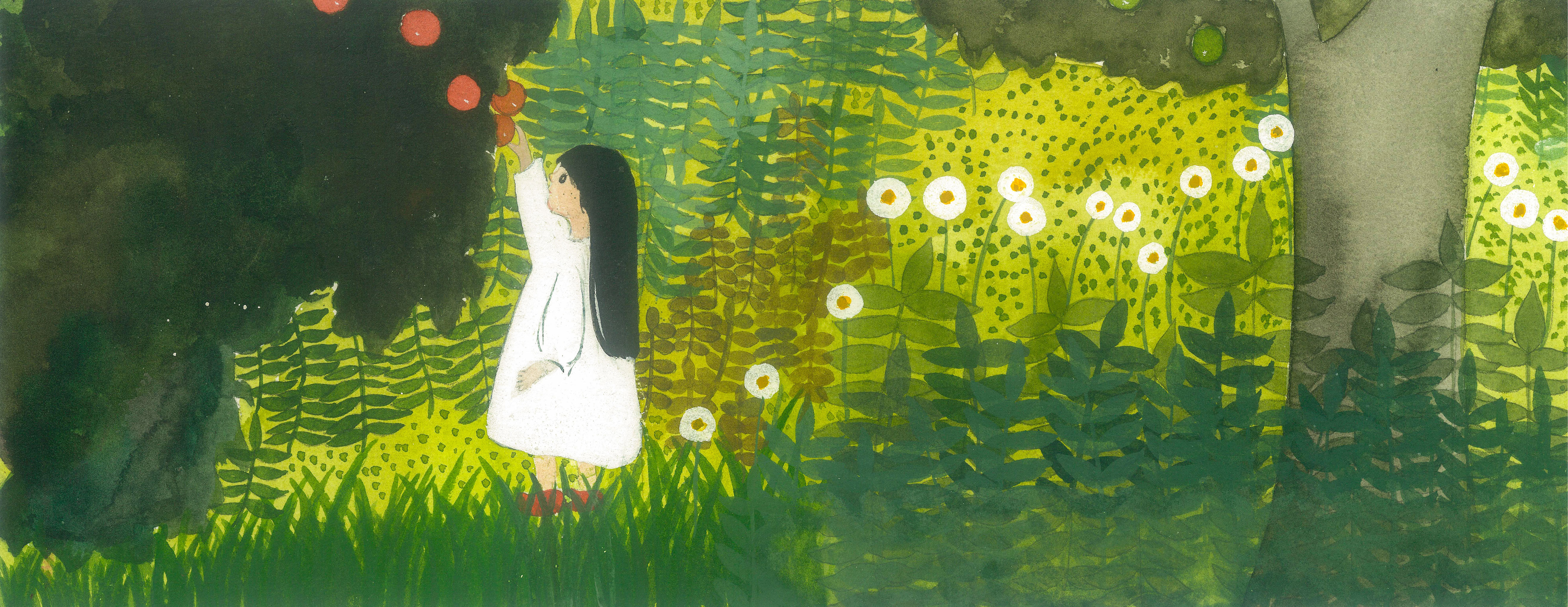 水彩绘本 奶奶家的小菜园