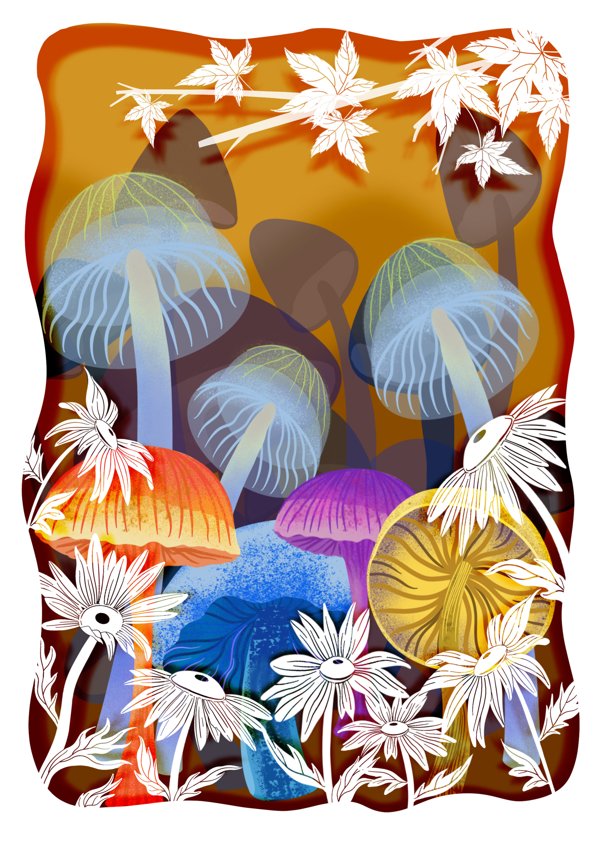 2021希捷硬盘外壳创意纸艺插画四季系列