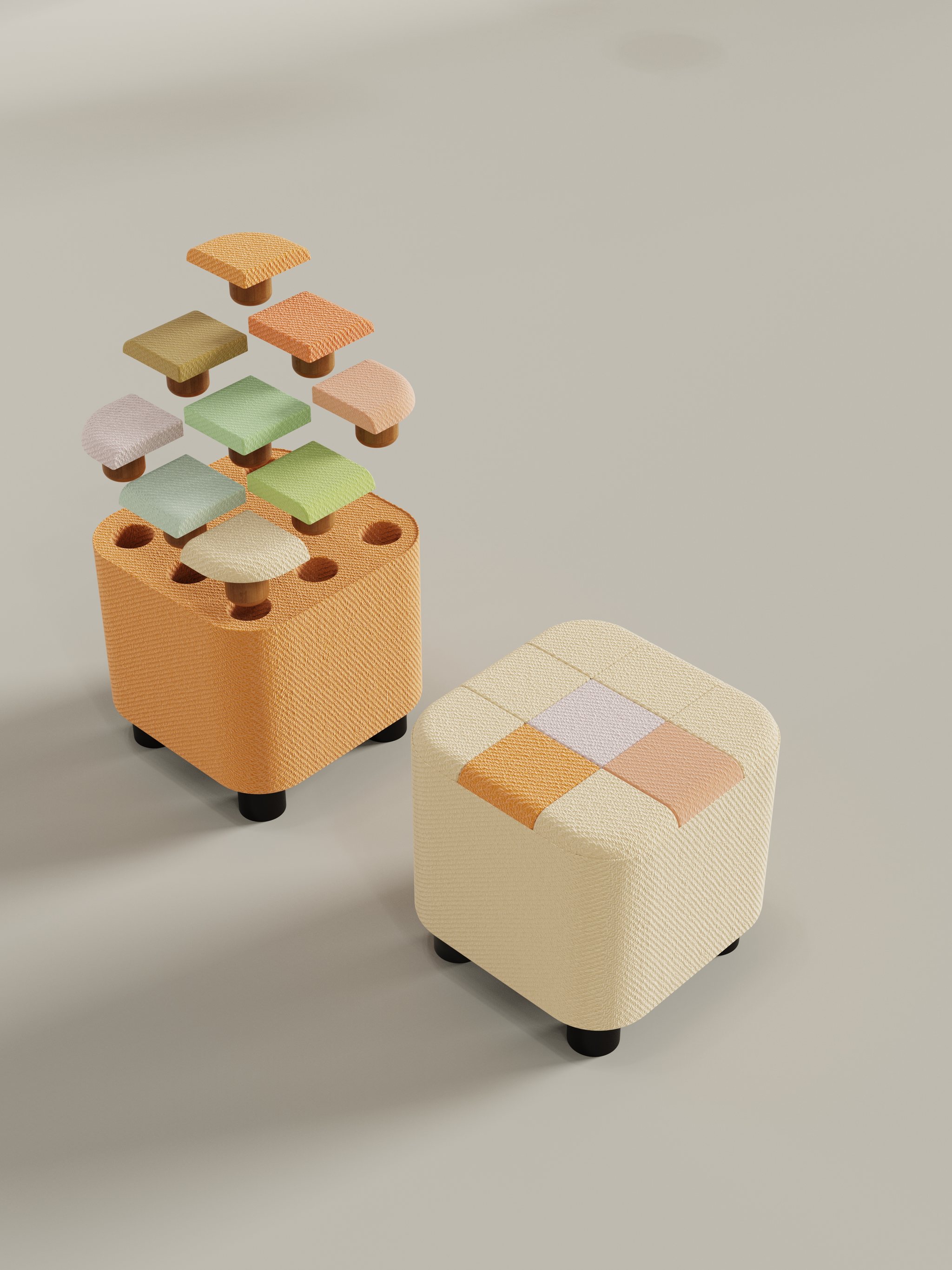 拼趣--模块化趣味儿童凳