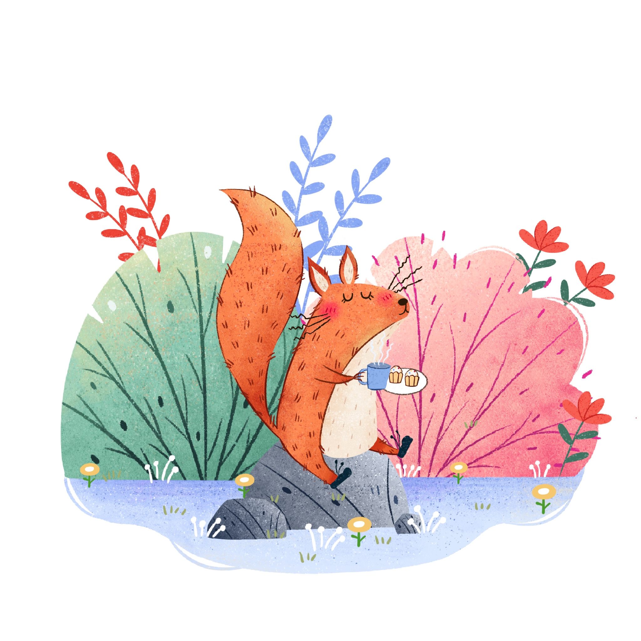 小动物森林场景