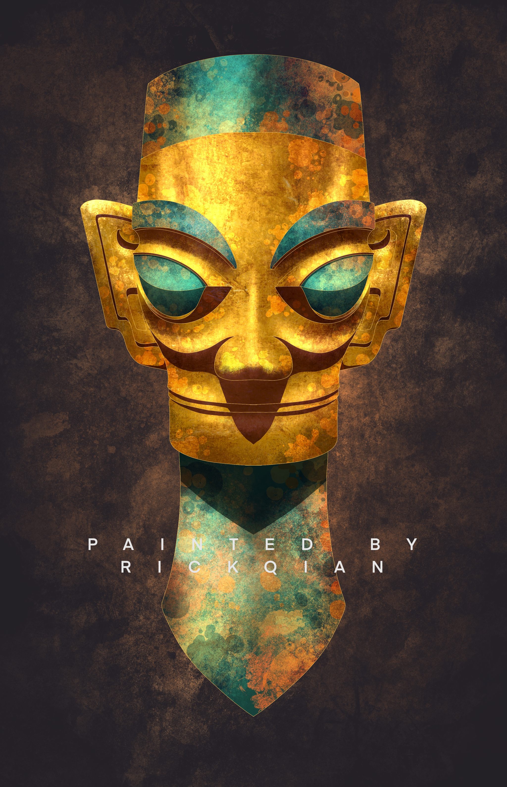 三星堆青铜人像