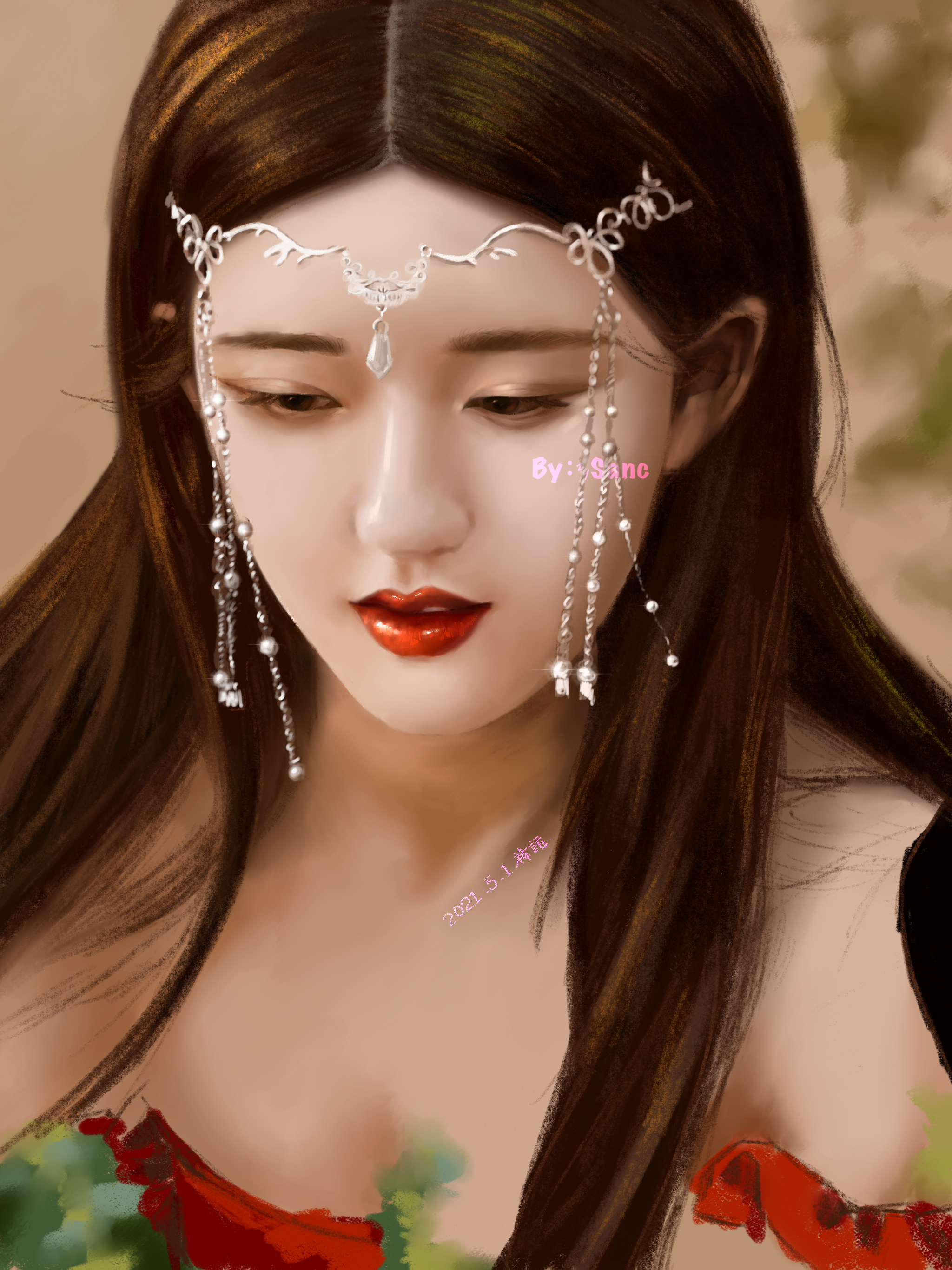 赵露思古风厚涂人像板绘