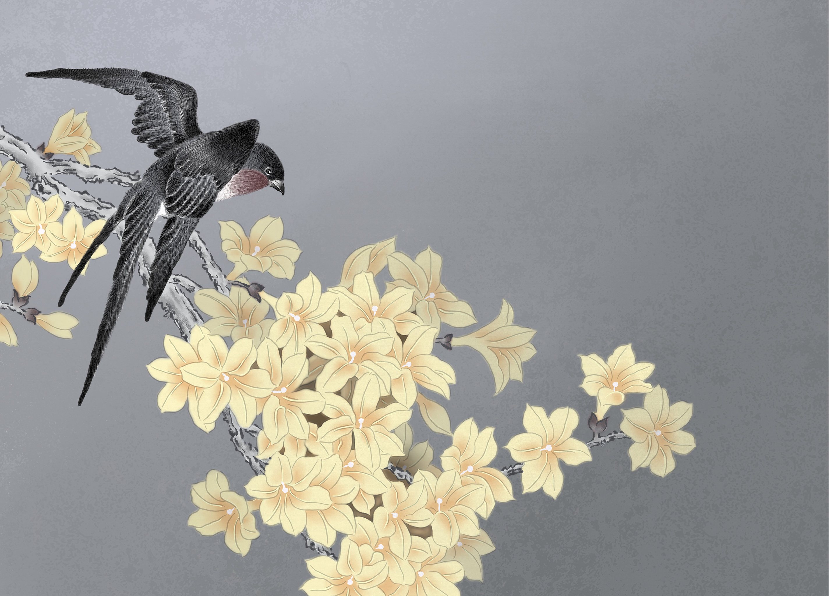 中国画新工笔花鸟画