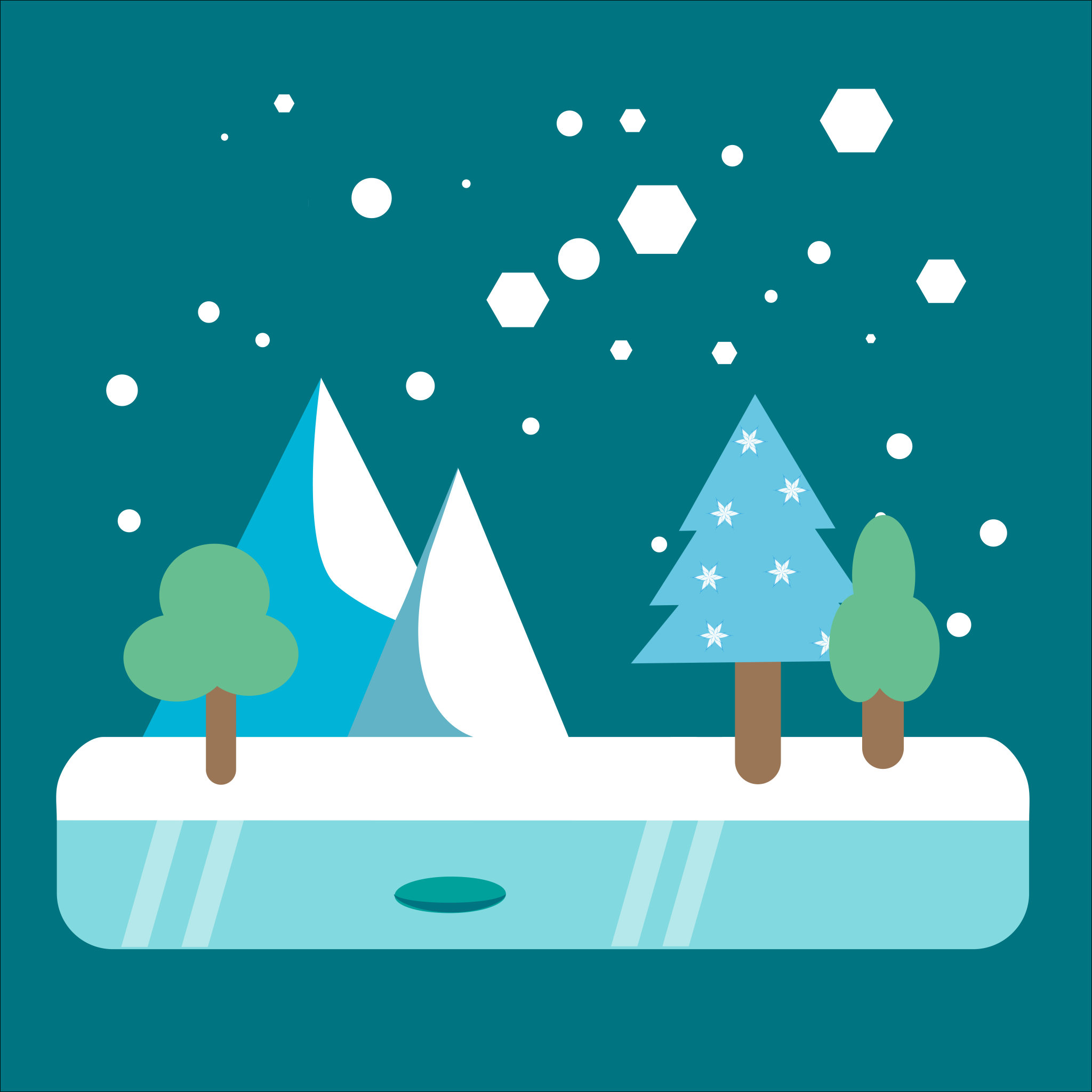 冬季风景矢量插画 - 德比 - 原创作品 - 视觉中国(shijueme)