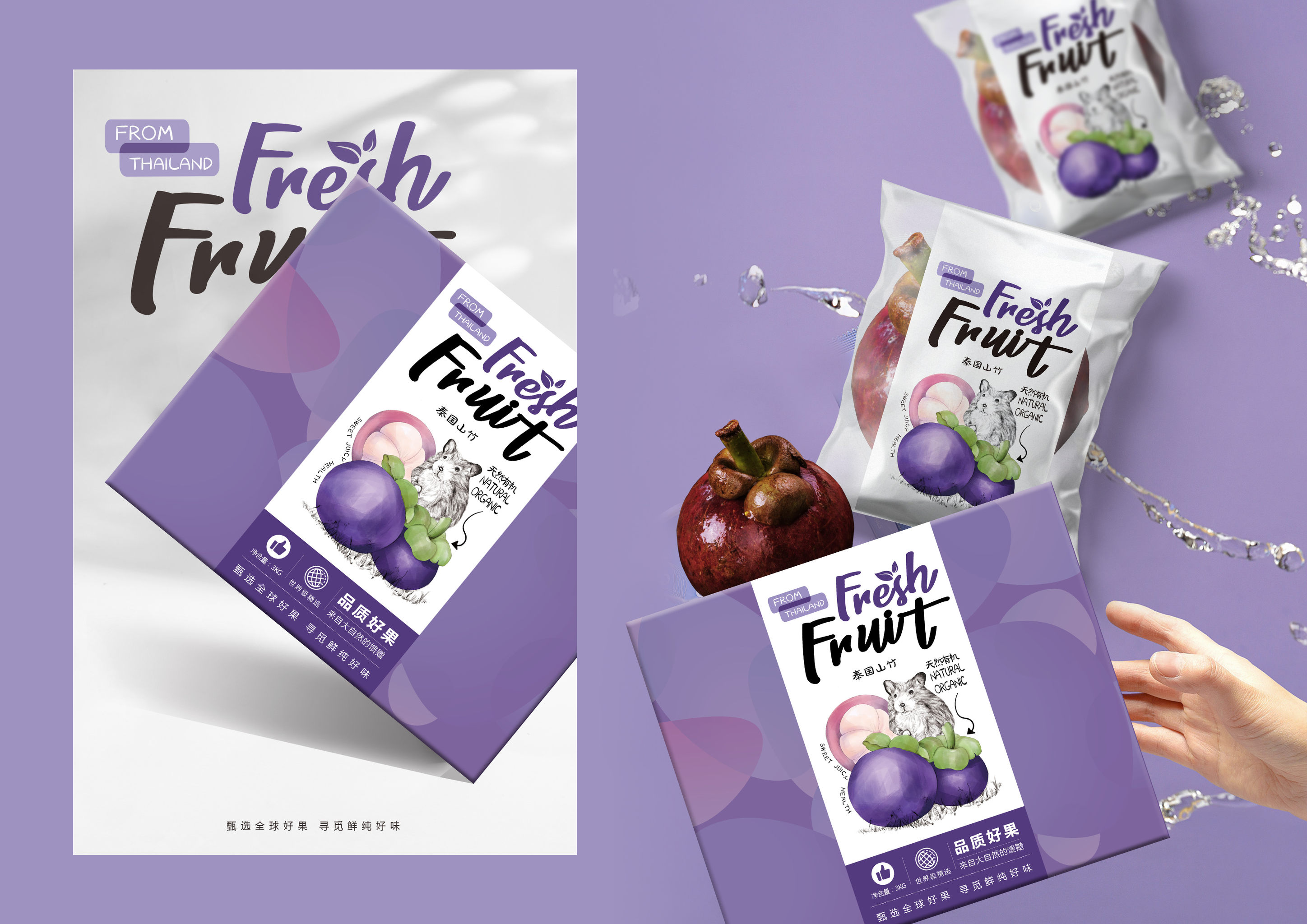 甄选水果尚智食品快消品包装设计品牌设计插画设计