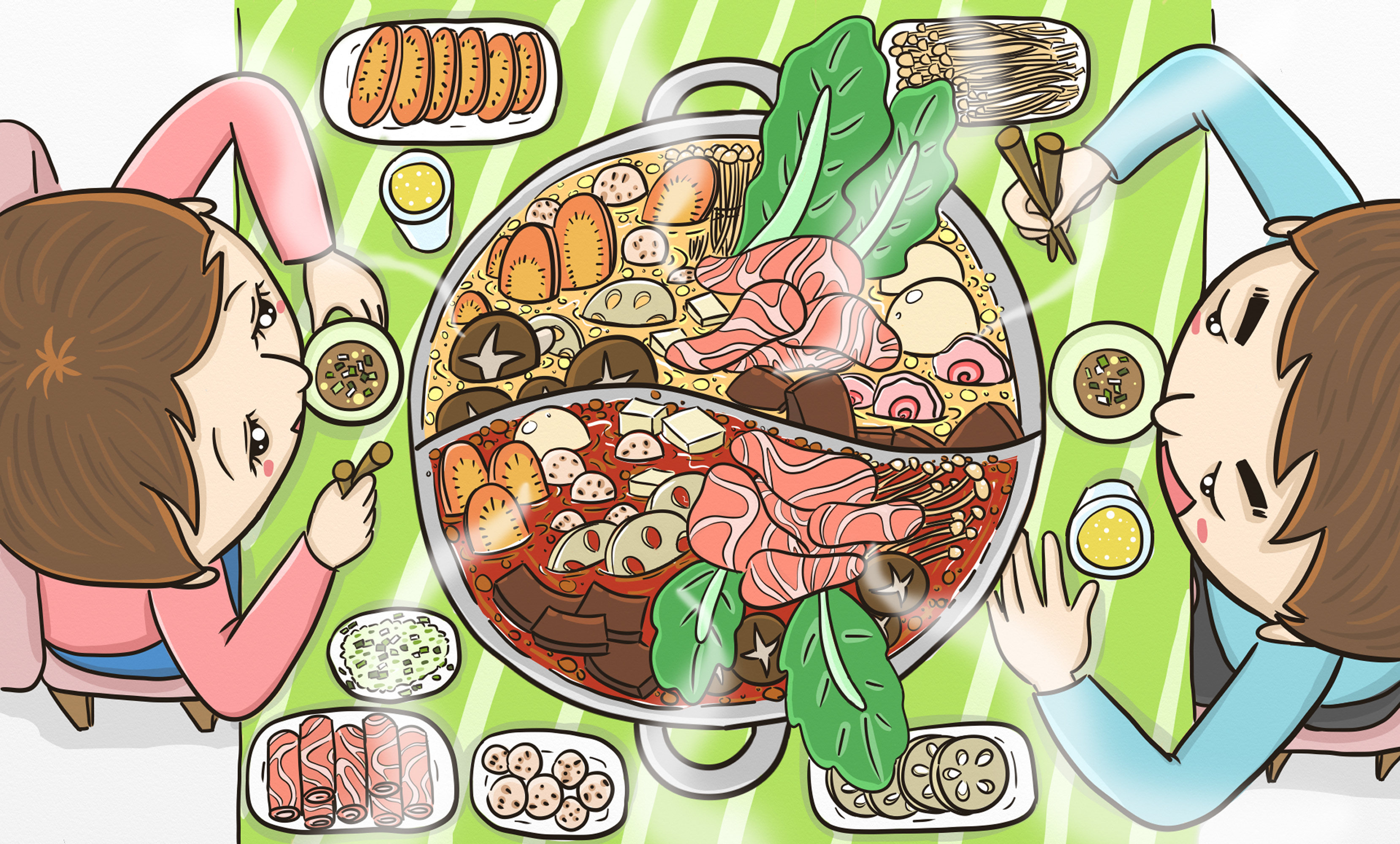 吃火锅~ - 芥末花枝 - 原创作品 - 视觉中国(shijueme)