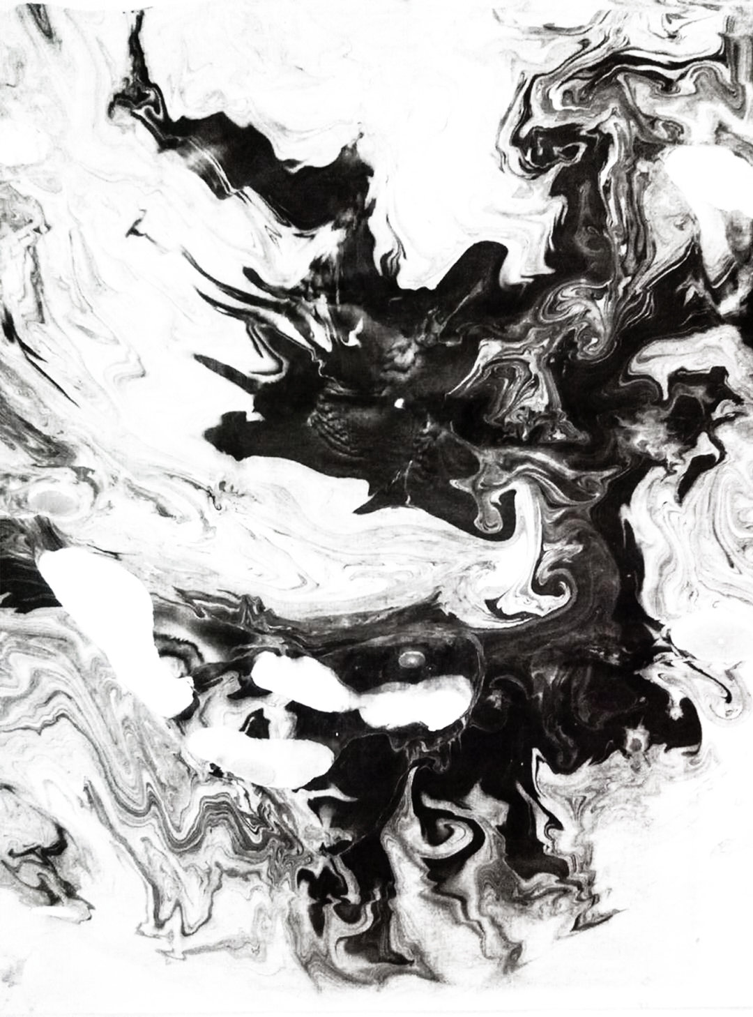 中国传统水墨油宣纸印拓——散 - 阿库拉玛塔塔 - 原创作品 - 视觉中