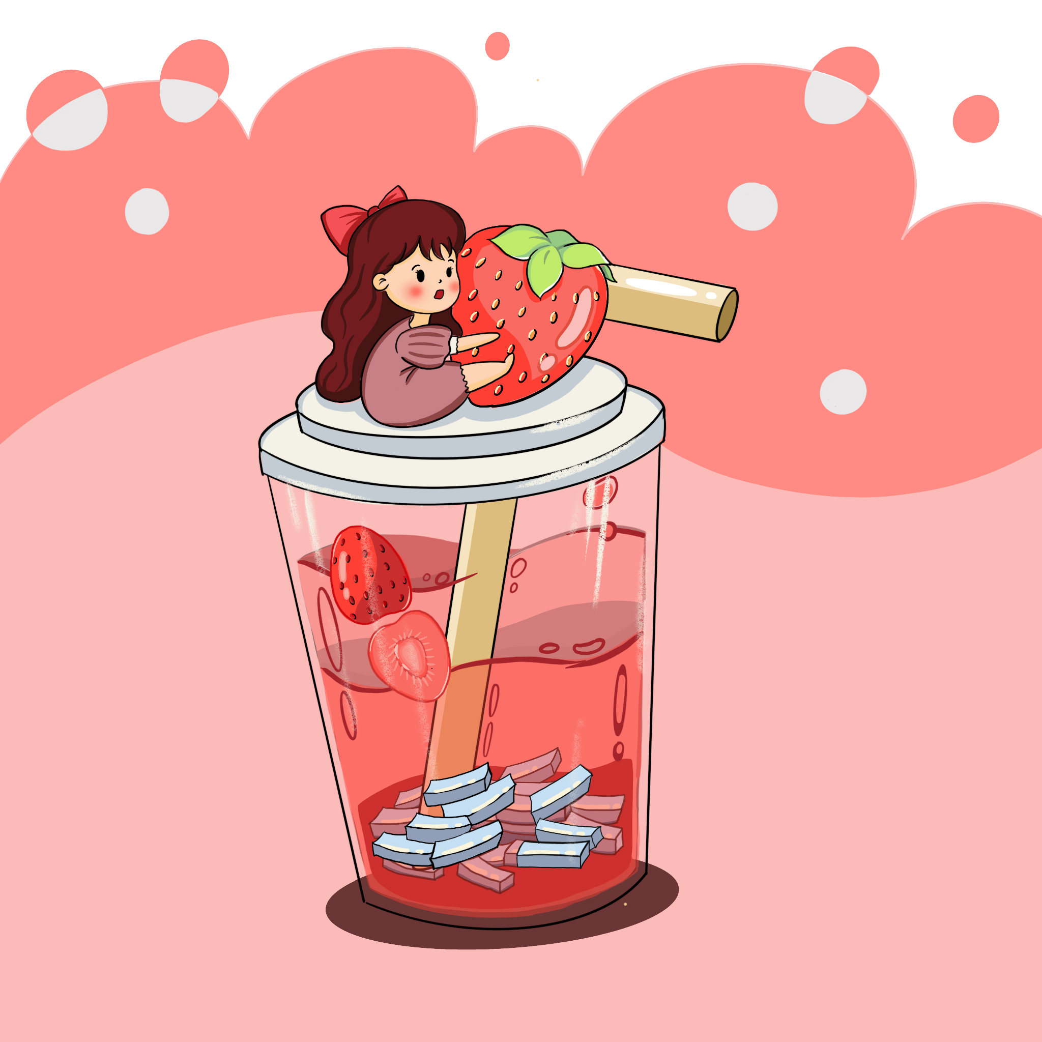 奶茶人物系列插画 - sherrydu - 原创作品 - 视觉中国(shijueme)