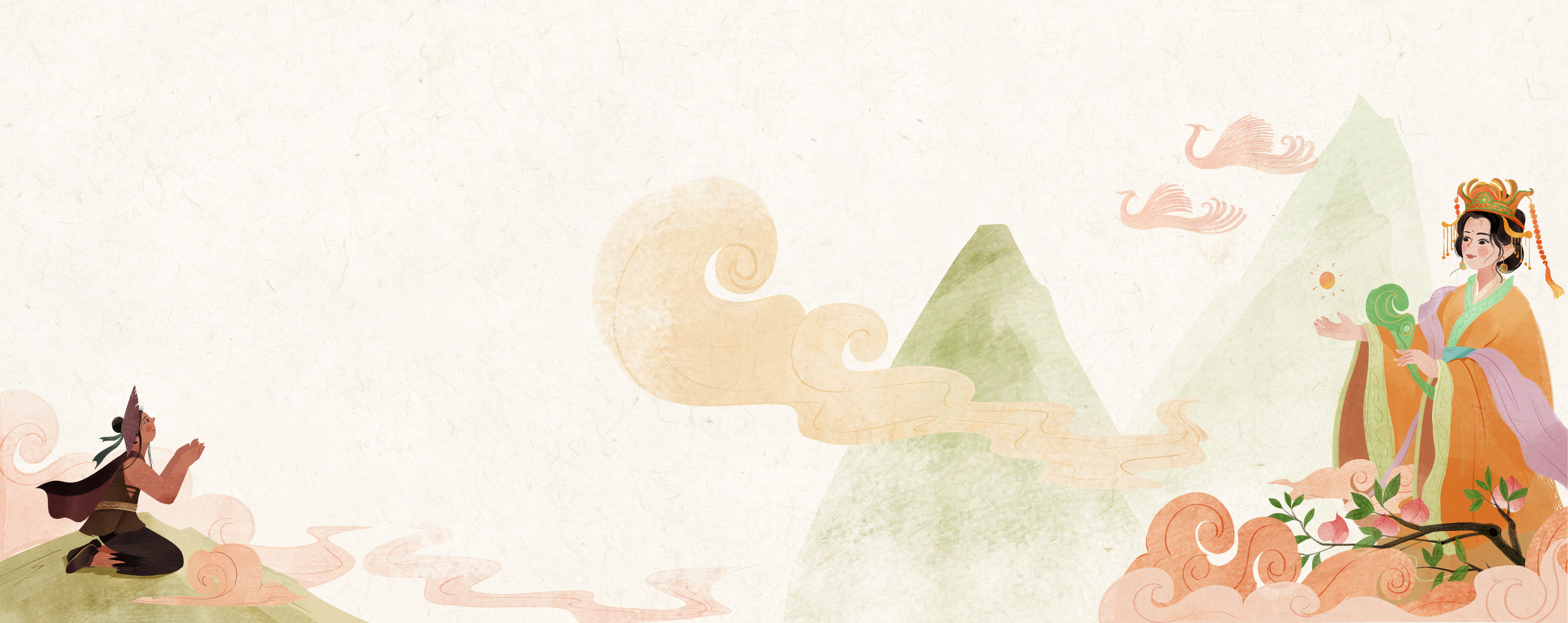 原创神话故事绘本插画·嫦娥奔月 - 春木芽 - 原创作品 - 视觉中国