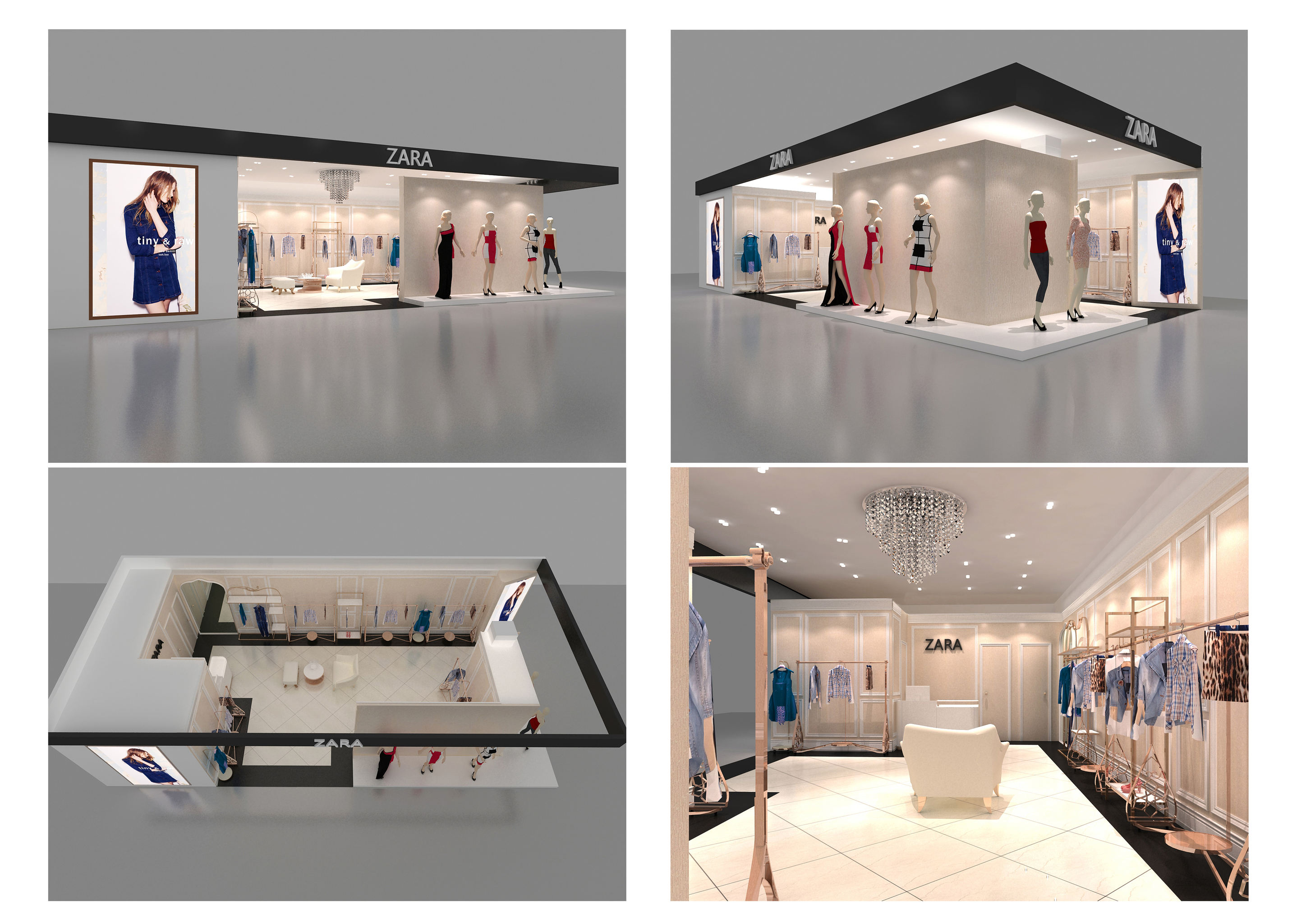 杜叶芸zara服装商业展位设计展览