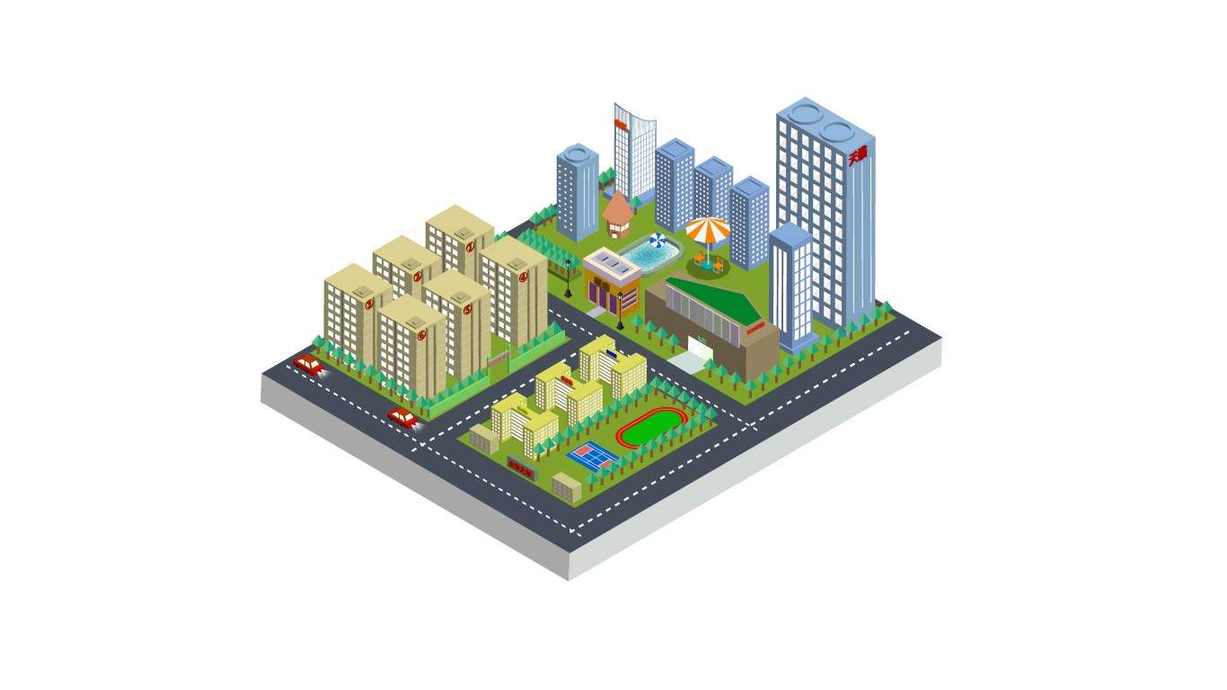 2.5d城市插画 - 记得吃糖呀 - 原创作品 - 视觉中国(shijueme)