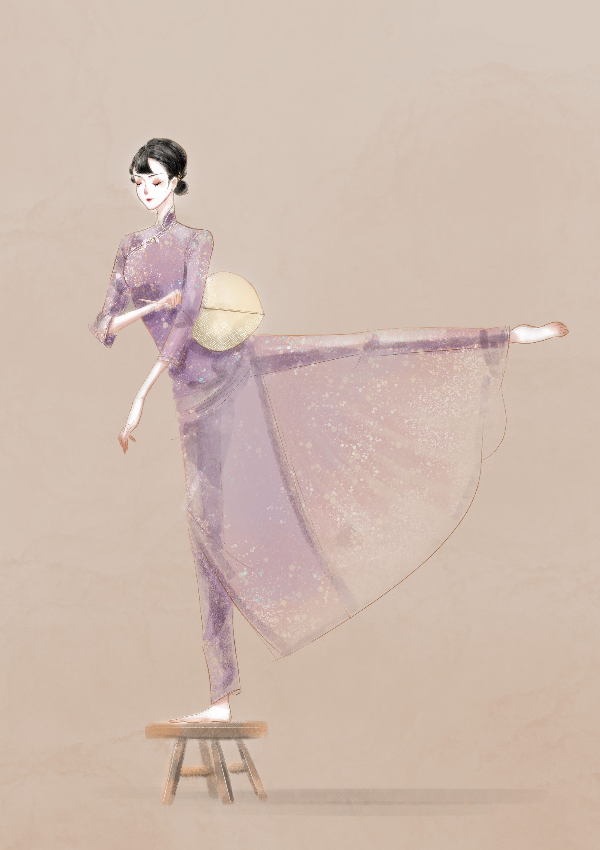 原创插画| 舞蹈姑娘 - apple丁 - 原创作品 - 视觉中国(爱视觉)