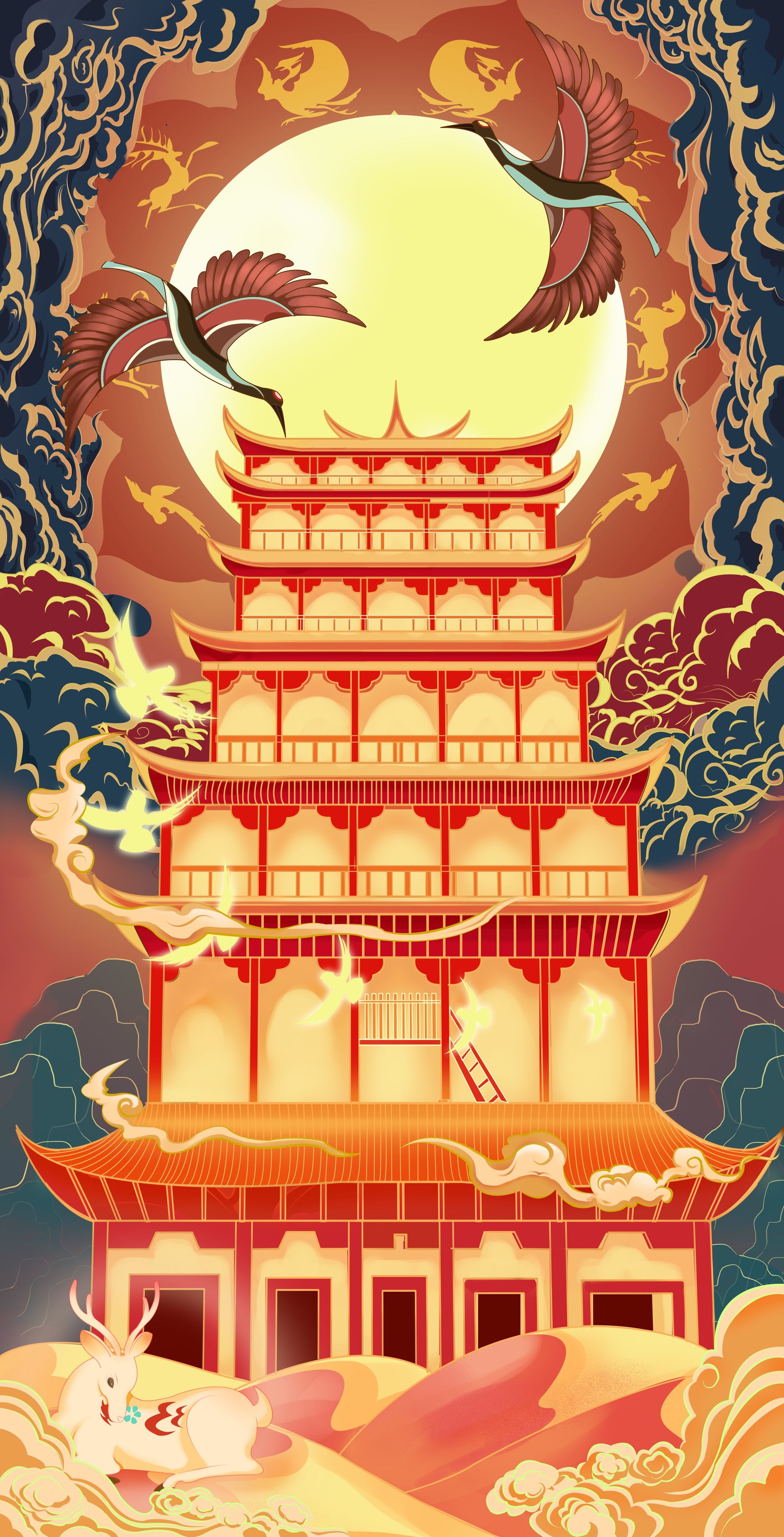 敦煌系列(飞天,七色鹿,大佛,九层塔)