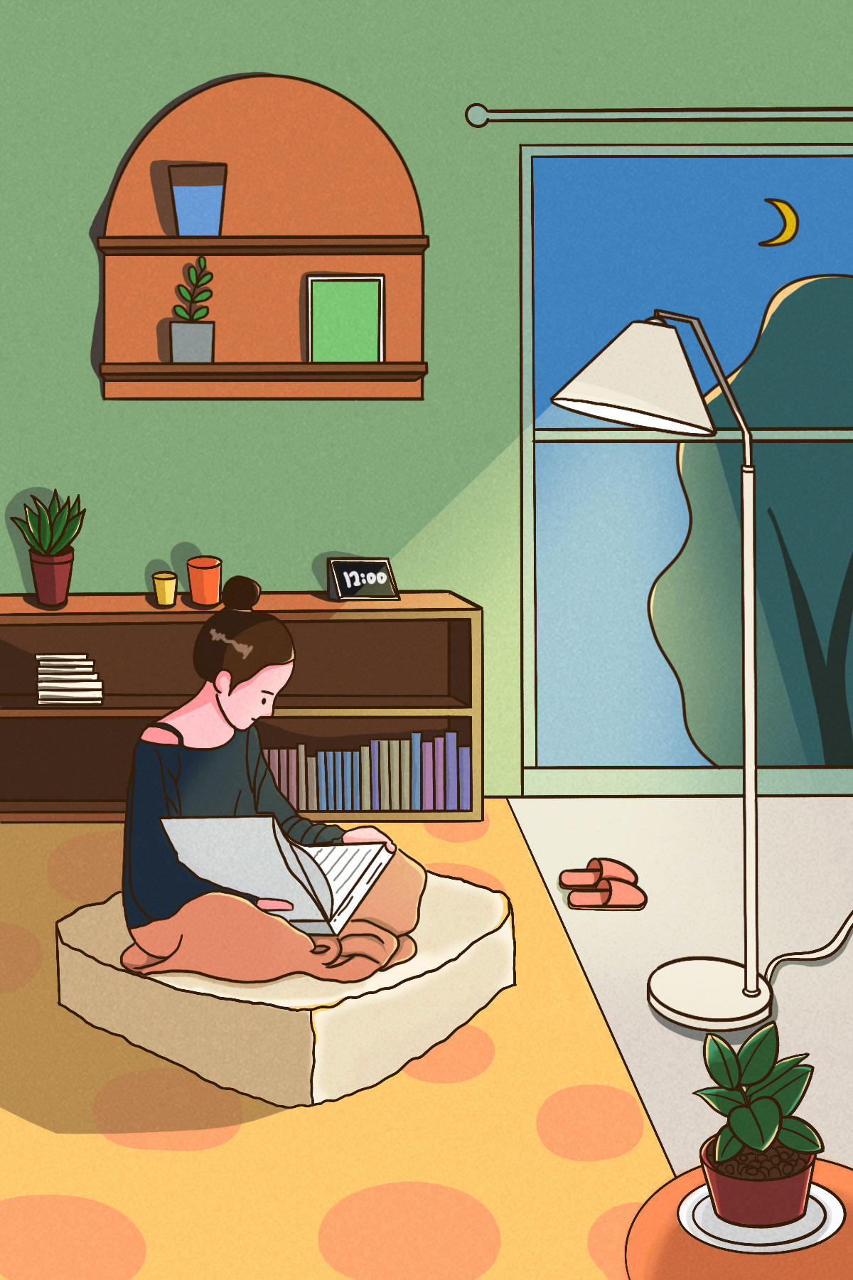 学会与自己独处 插画  - 商业插画 |   上传时间: 2021-07-08 09:31 0