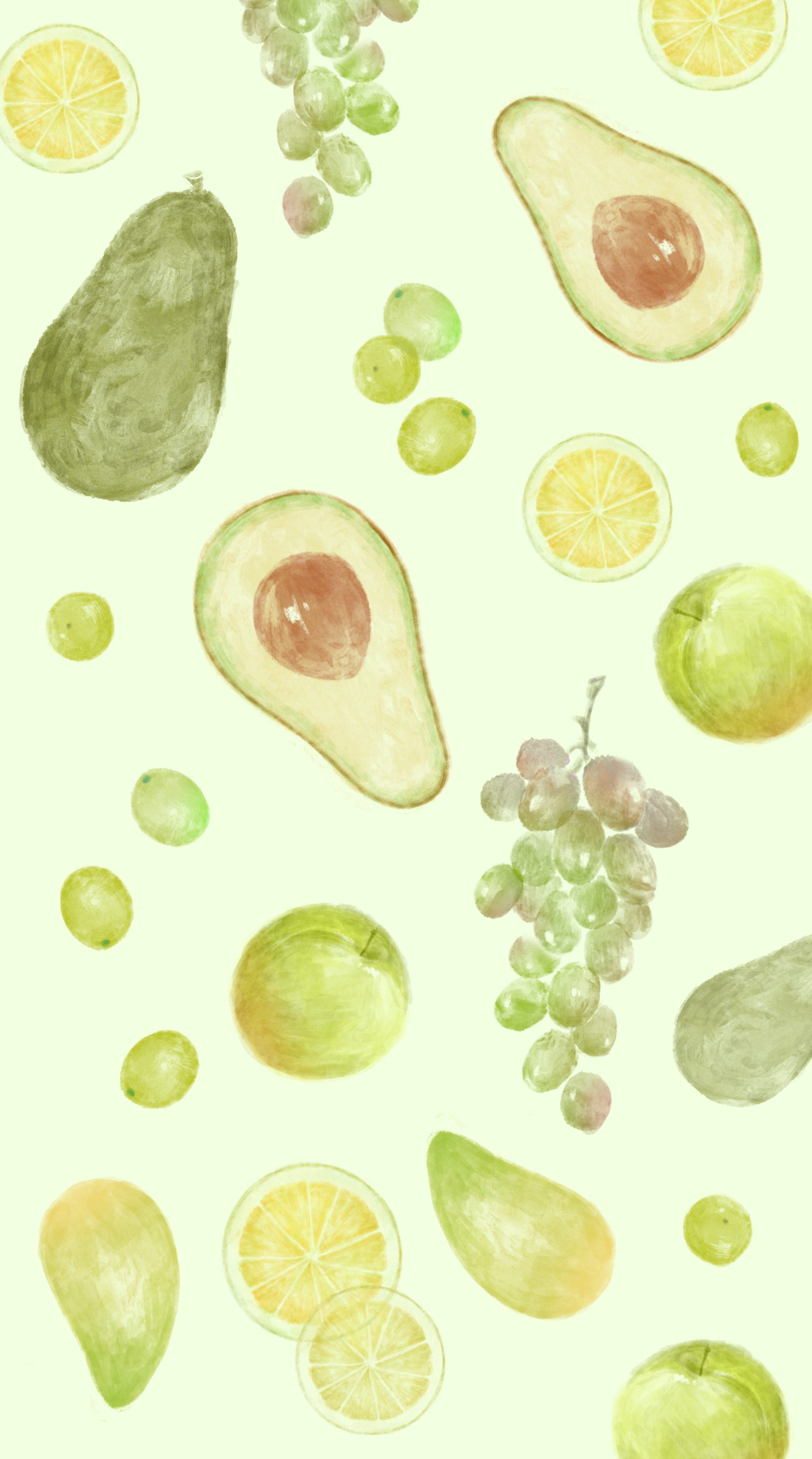 水彩风水果壁纸