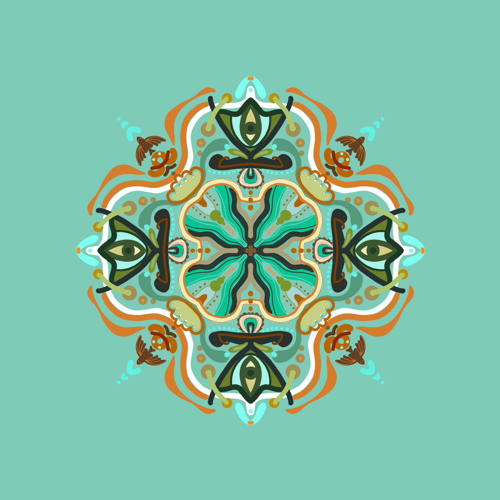 敦煌配色花砖设计