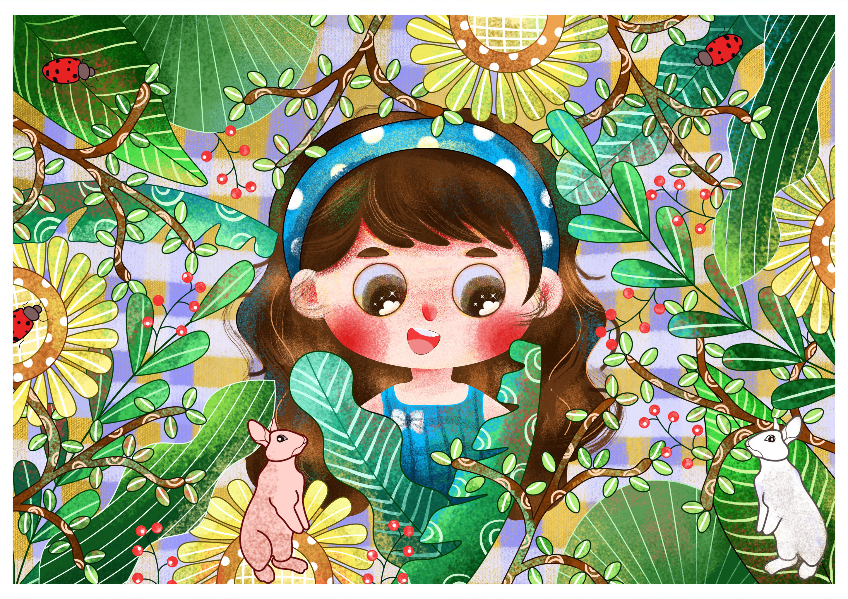 【森林女孩】儿童插画