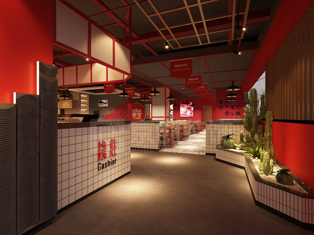 市井风巷子火锅店设计,京创装饰设计作品