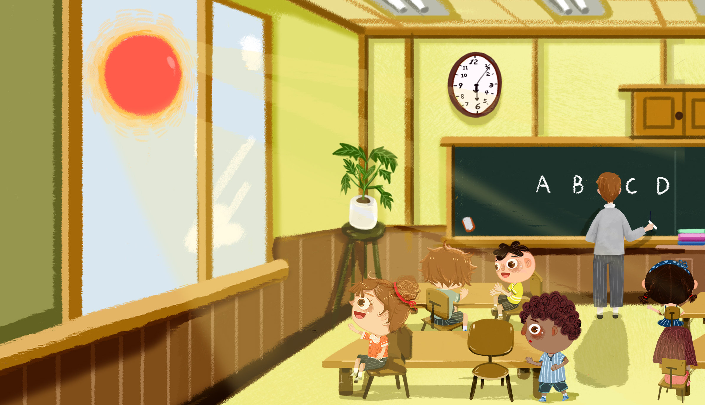 夏天太阳真好,下课了我们玩什么呢?