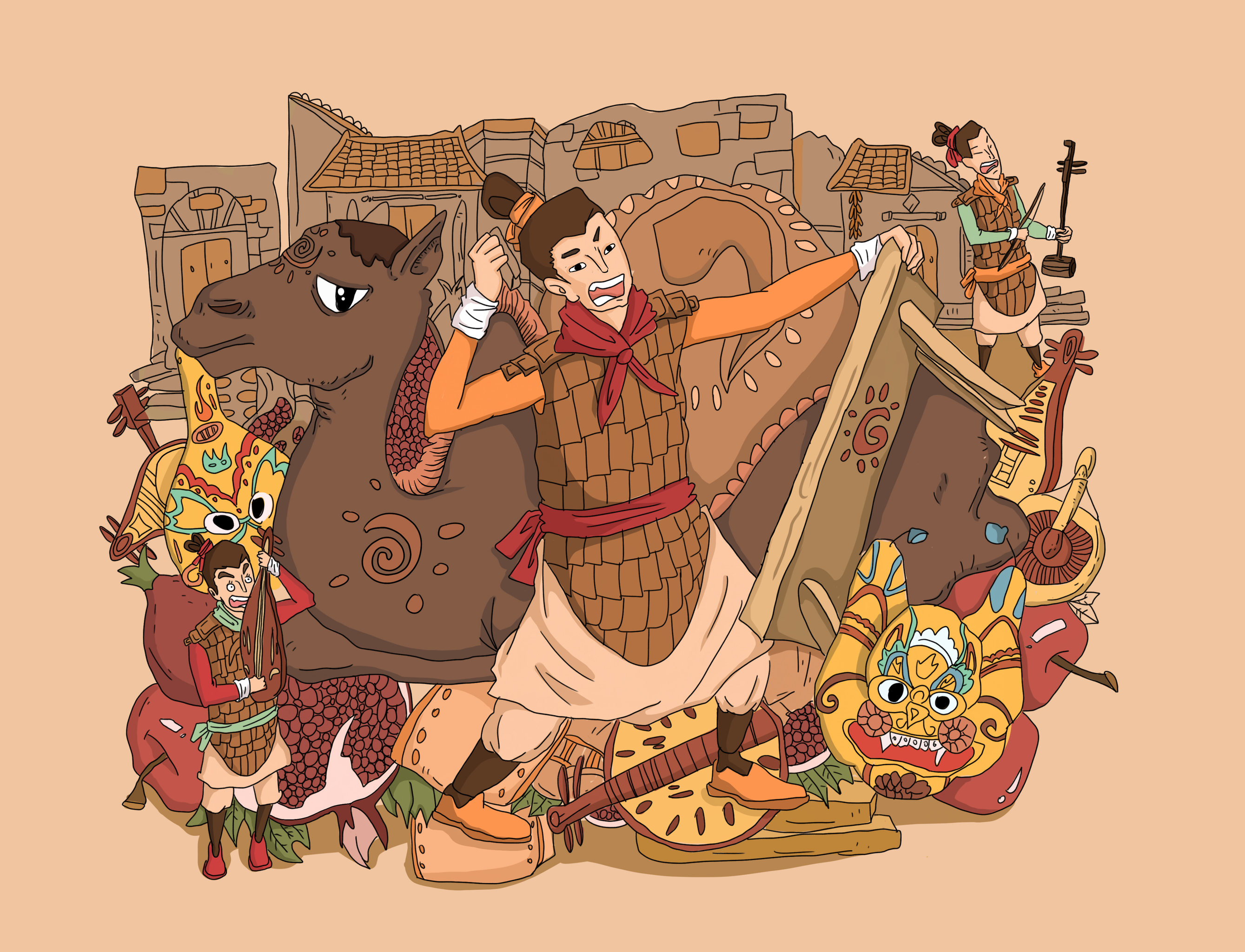 兵马俑插画 - runaj - 原创作品 - 视觉中国(shijueme)