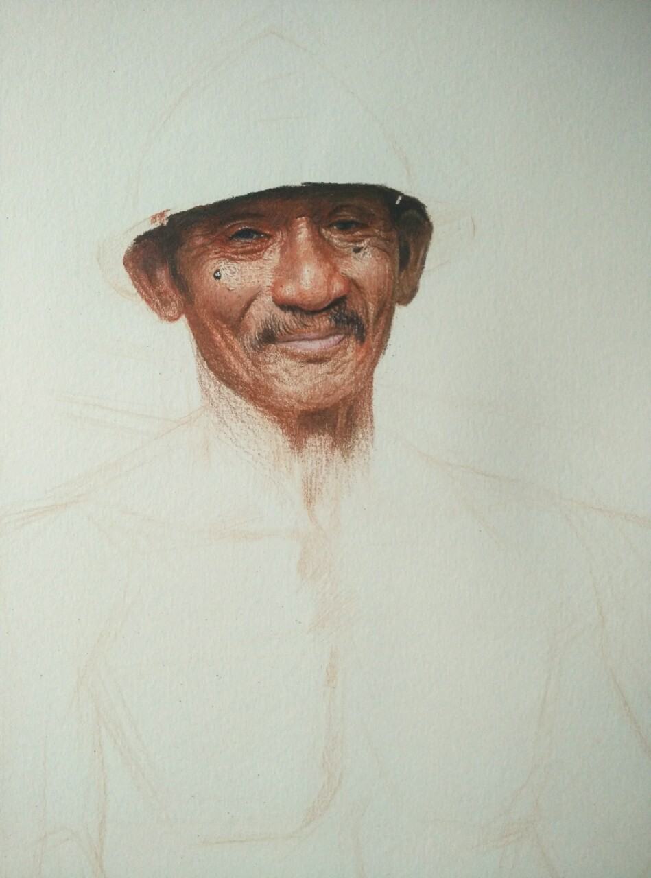 方寸彩铅-农民伯伯